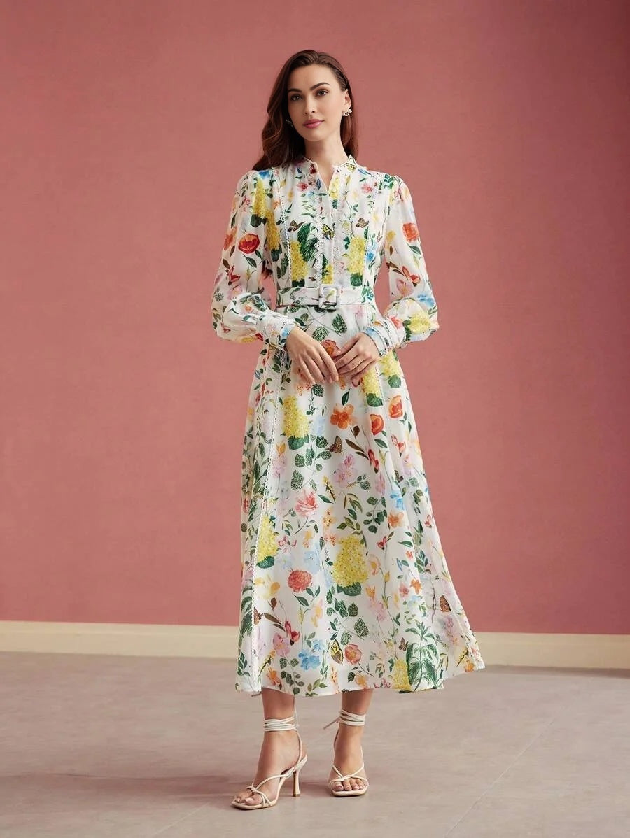 PREMIUM FLORAL PRINT FLOWY DRESSVALENTINES DAY OUTFITSPRINGSUMMER