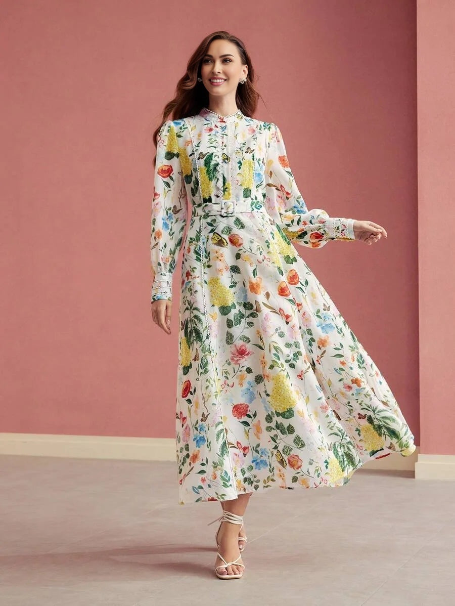 PREMIUM FLORAL PRINT FLOWY DRESSVALENTINES DAY OUTFITSPRINGSUMMER