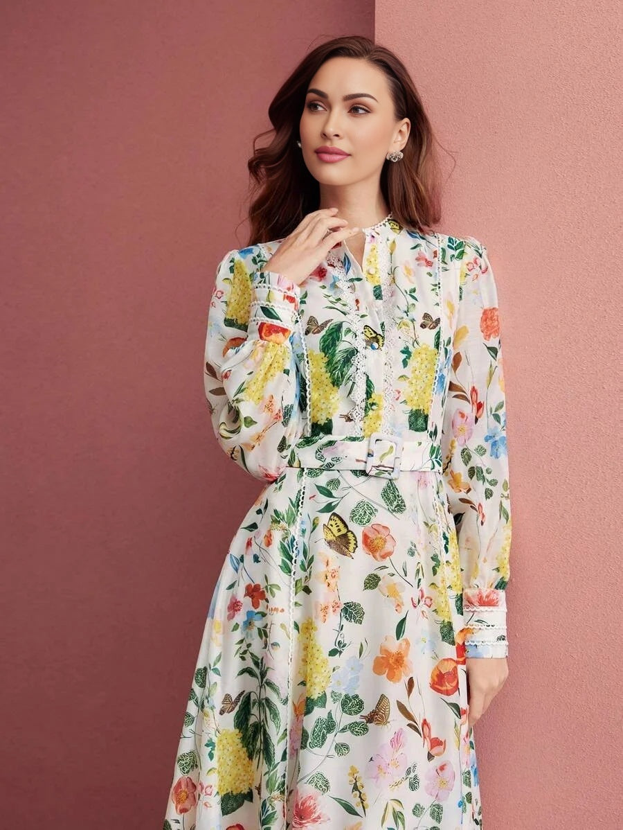 PREMIUM FLORAL PRINT FLOWY DRESSVALENTINES DAY OUTFITSPRINGSUMMER