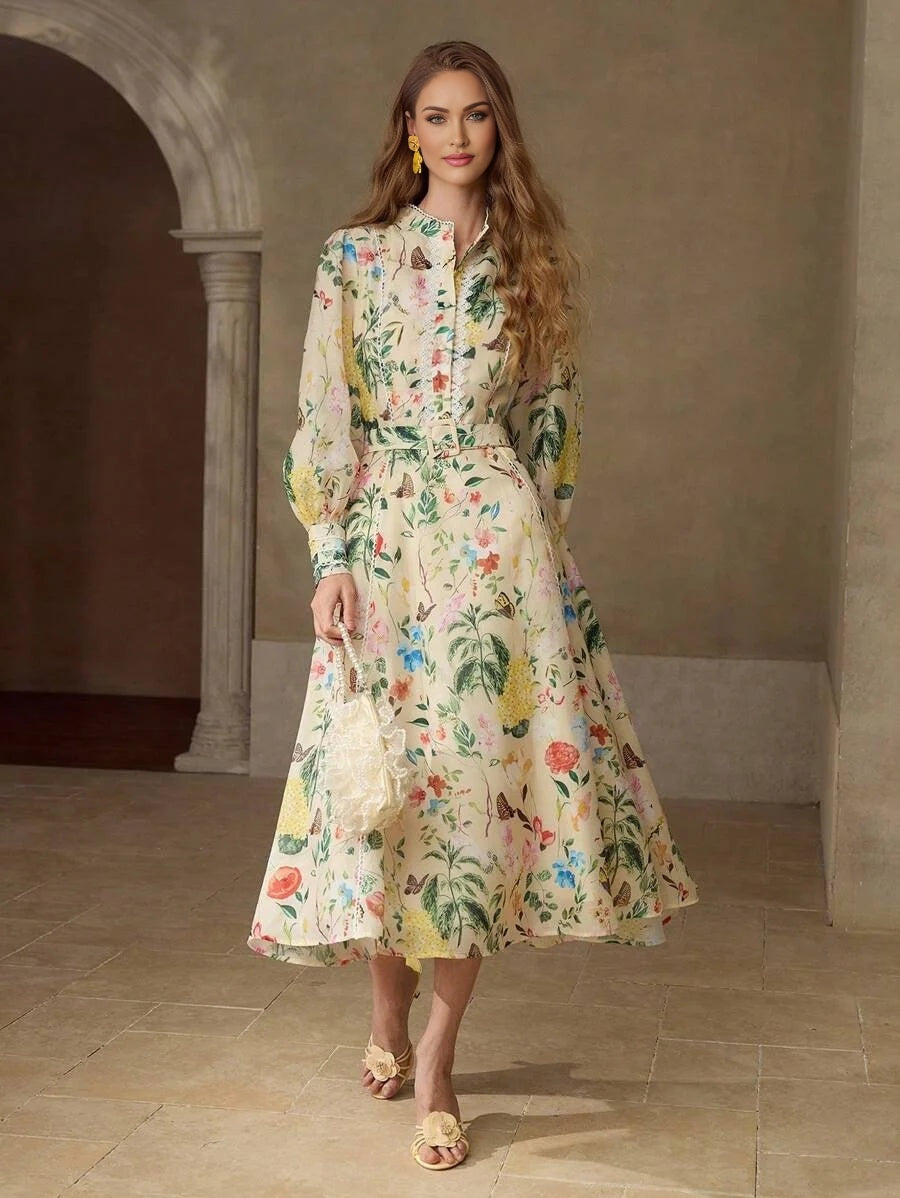 PREMIUM FLORAL PRINT FLOWY DRESSVALENTINES DAY OUTFITSPRINGSUMMER