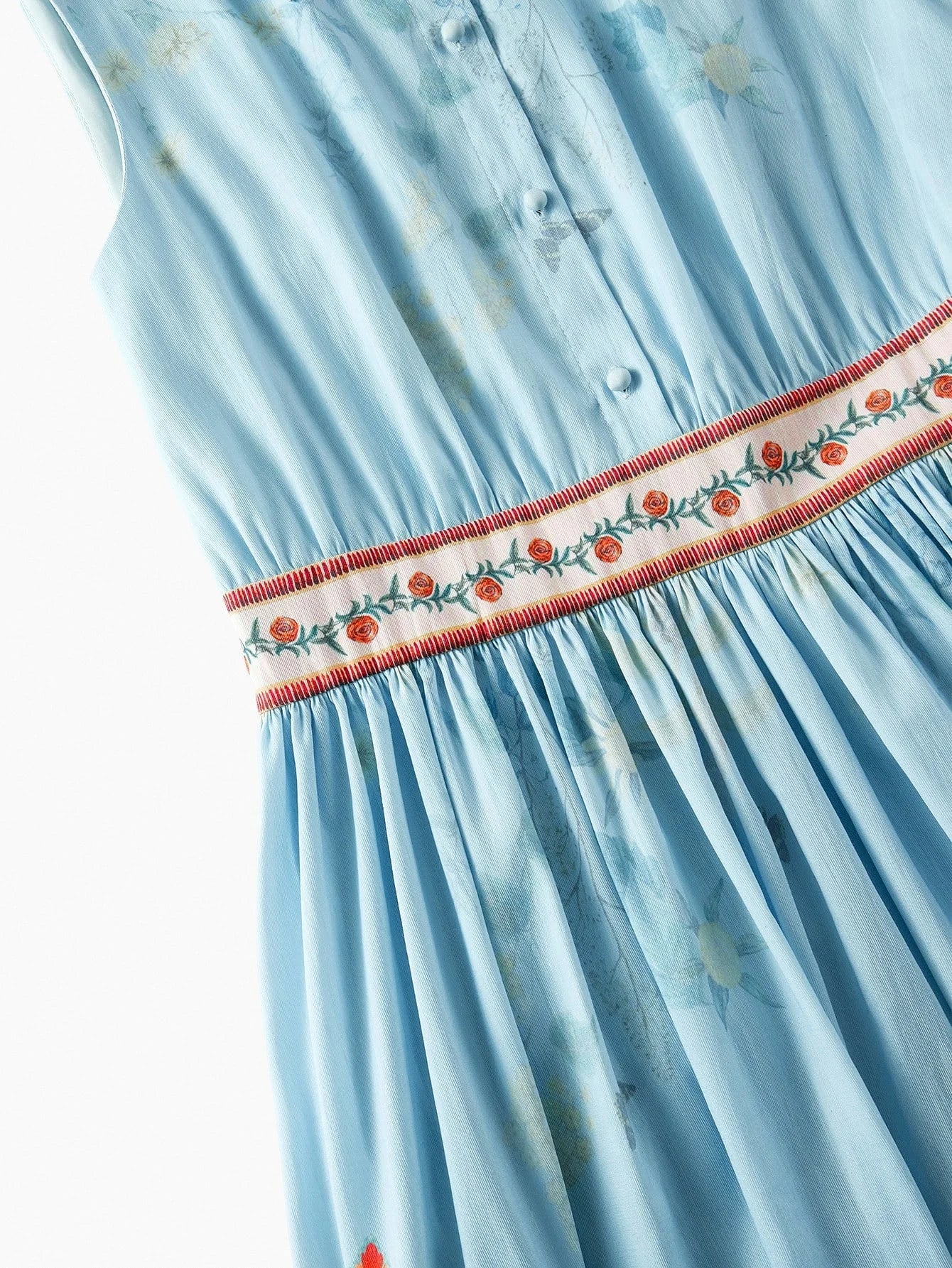 PREMIUM FLORAL PRINT GATHERED DRESS