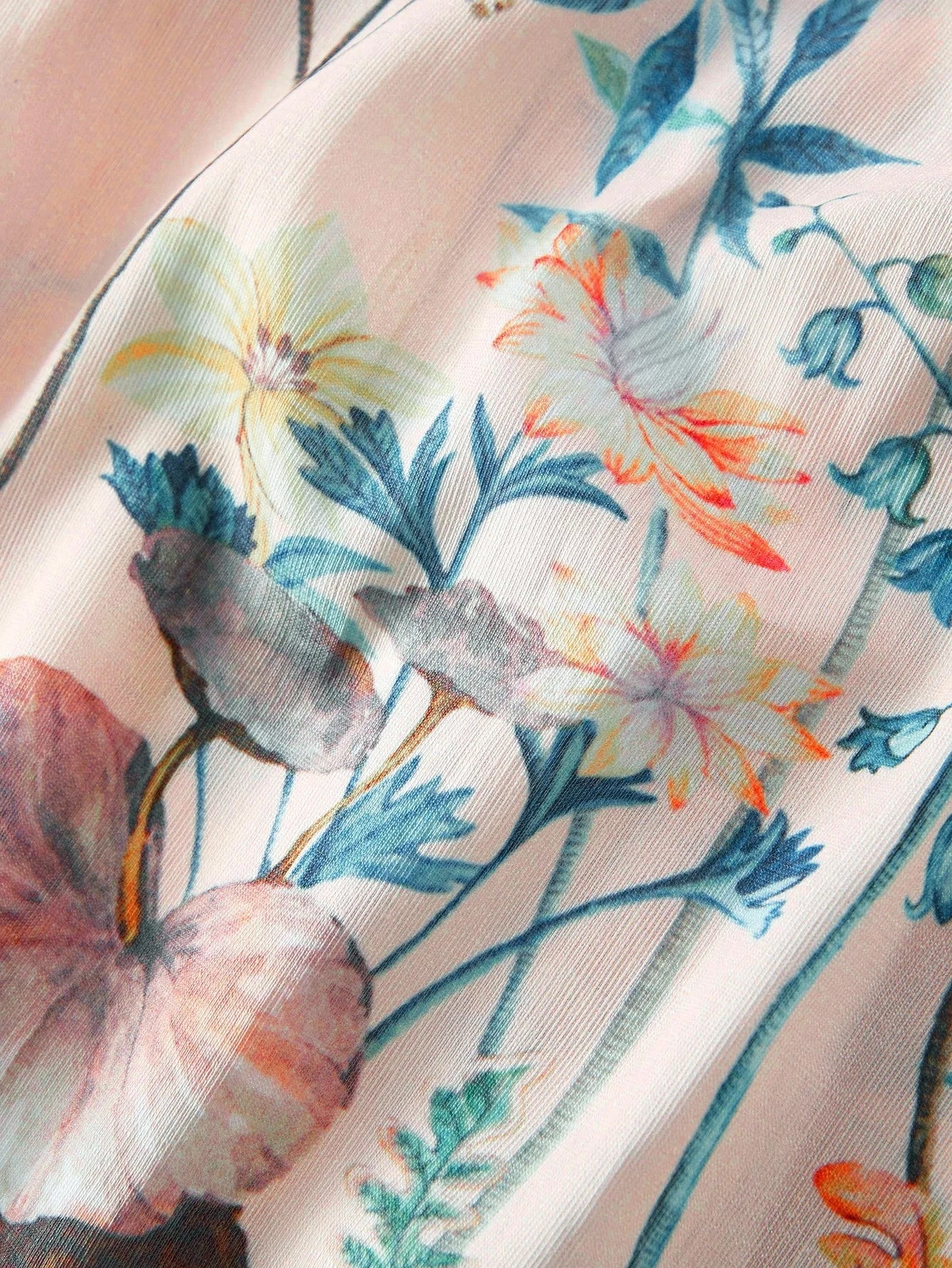 PREMIUM FLORAL PRINT GATHERED DRESS