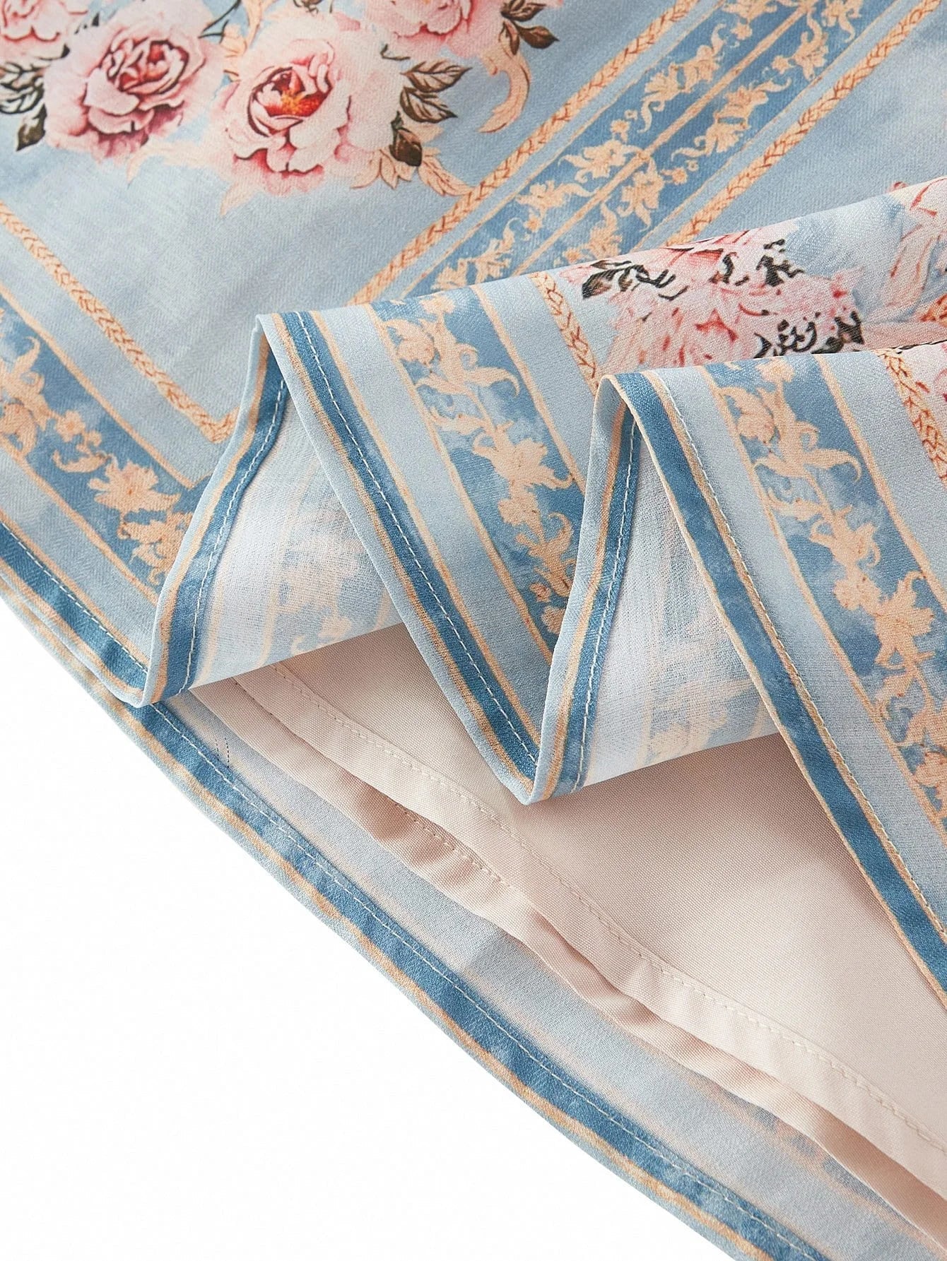 PREMIUM FLORAL PRINT NOTCH NECK BELTED DRESS