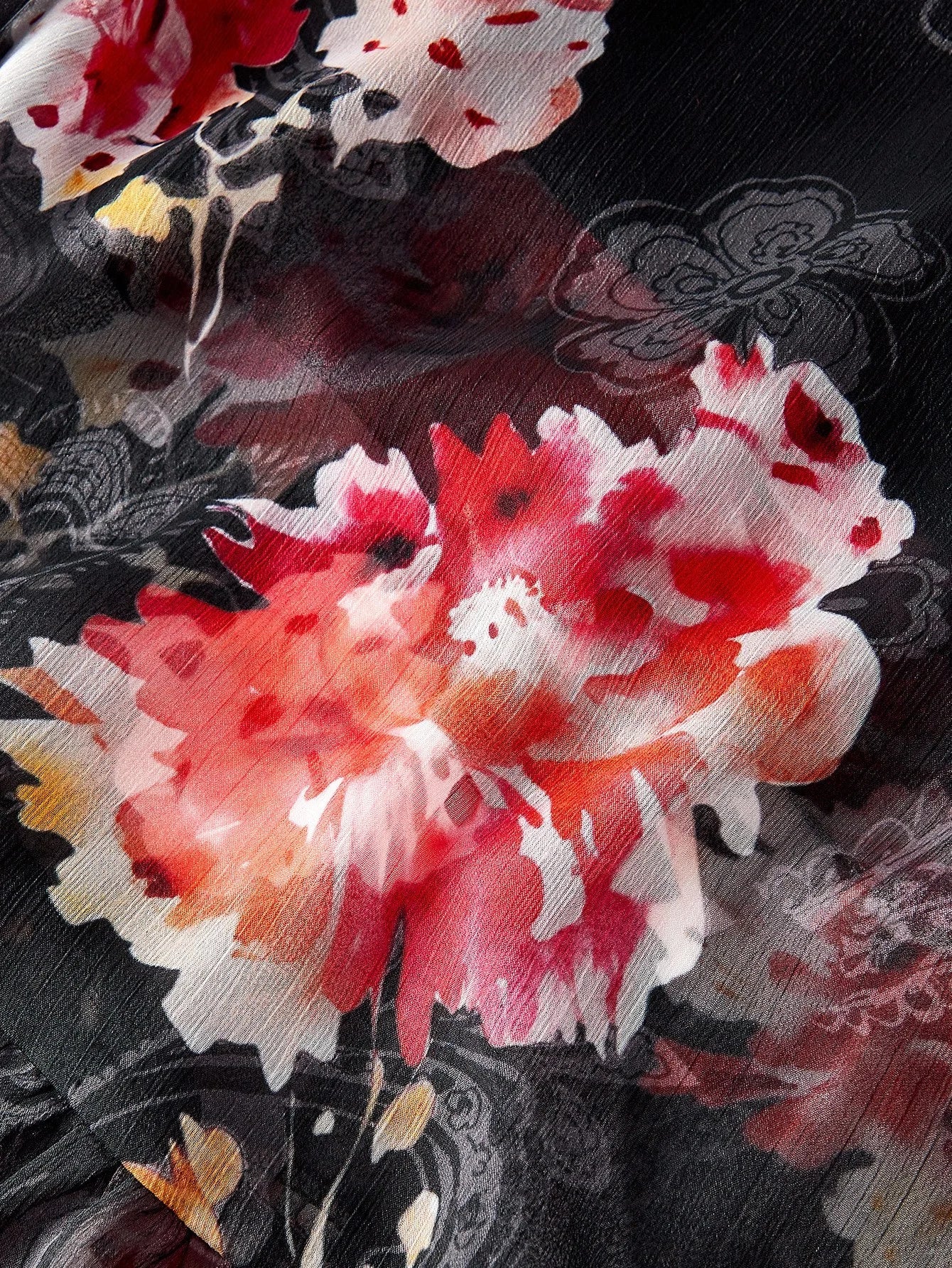 PREMIUM FLORAL PRINT RUFFLE HEM DRESS