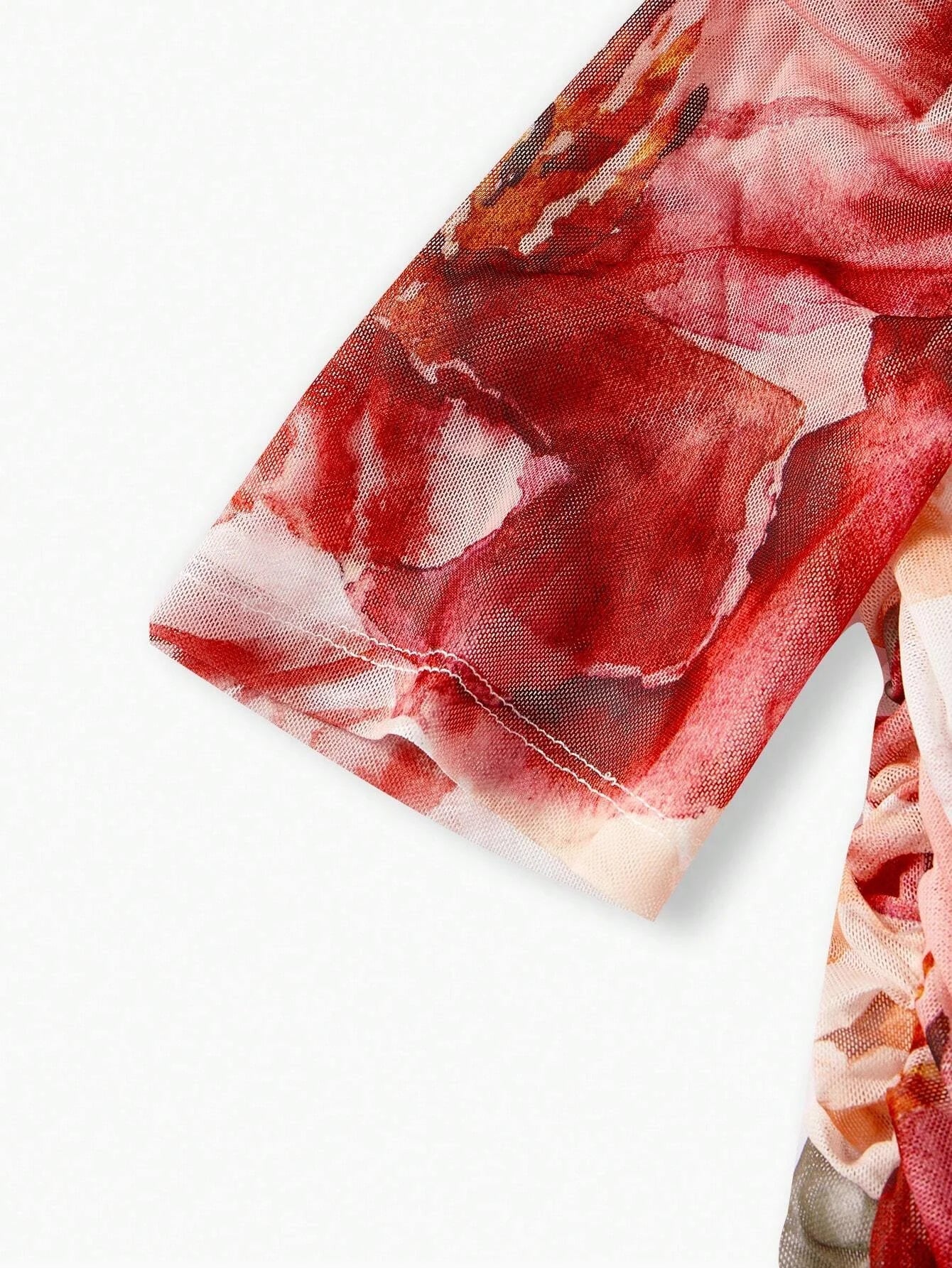 PREMIUM FLORAL PRINT SQUARE NECK RUCHED DRESSSUMMER OUTFITS FOR BEACH VACATION