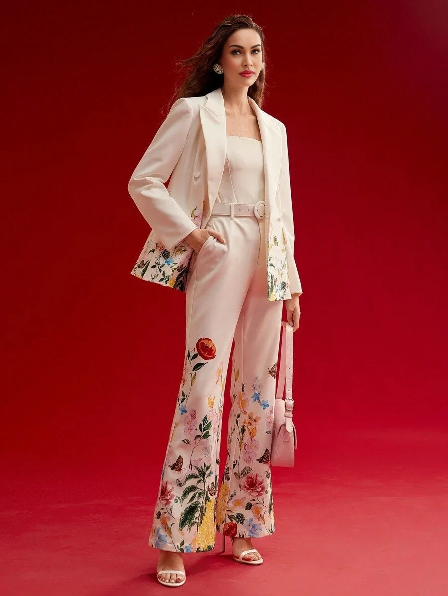 PREMIUM FLORAL PRINT STRUCTURED BLAZERSPRINGSUMMER