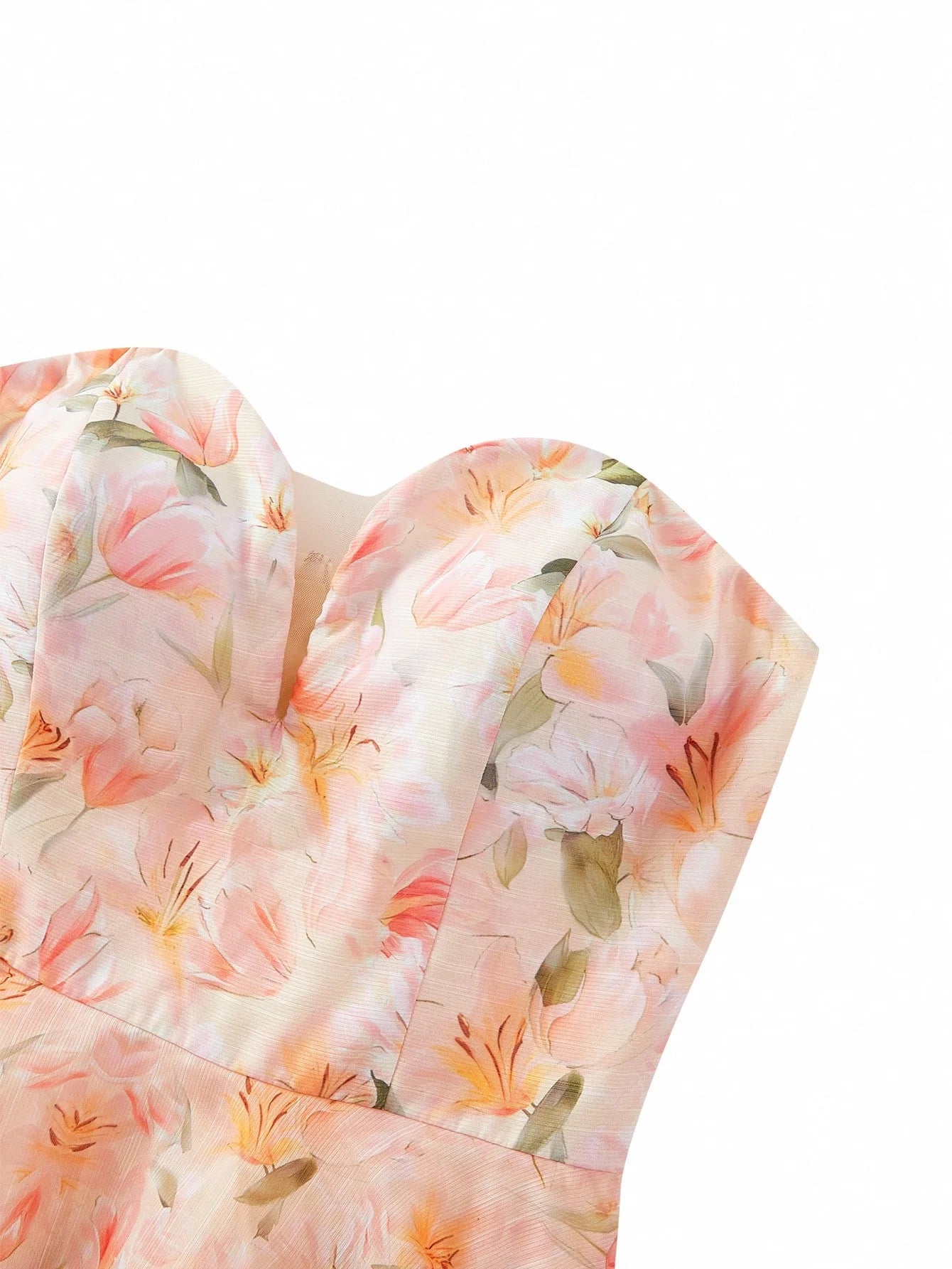 PREMIUM FLORAL PRINT TIERED LAYER COCKTAIL DRESS