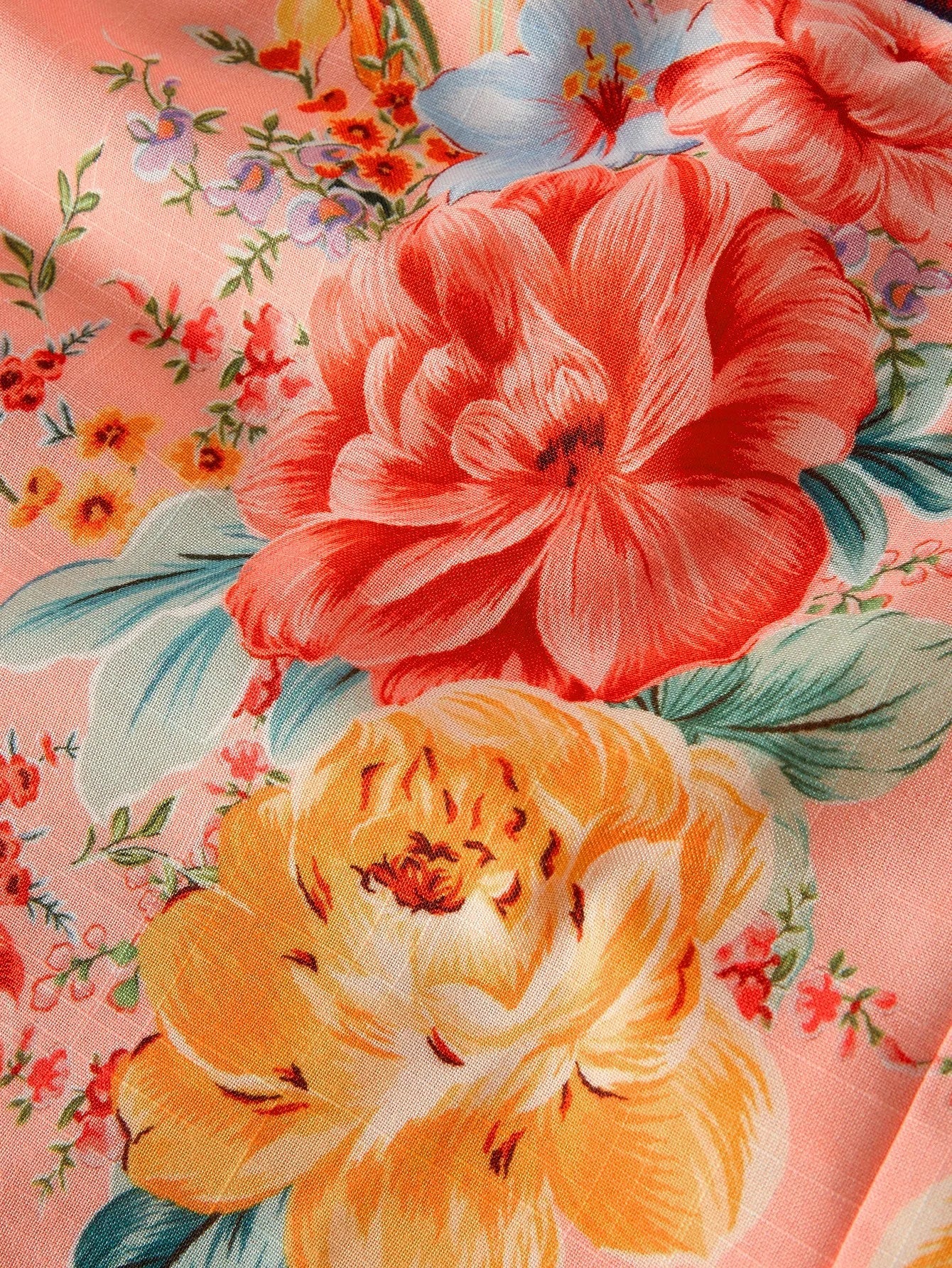 PREMIUM FLORAL PRINT VNECK ELEGANT MIDI DRESS SUITABLE FOR VACATION