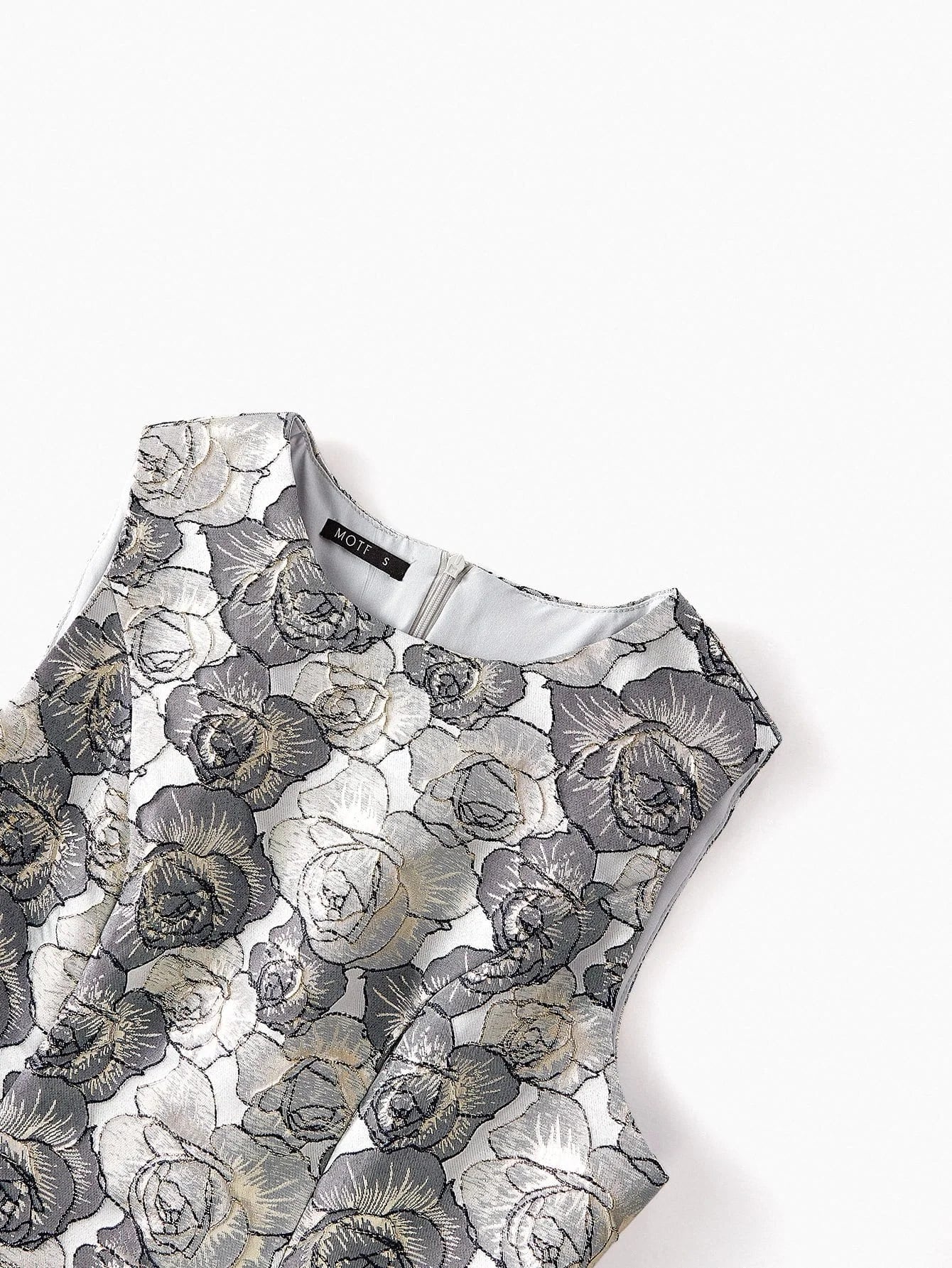 PREMIUM FLORAL PRINT ZIPPER DRESS