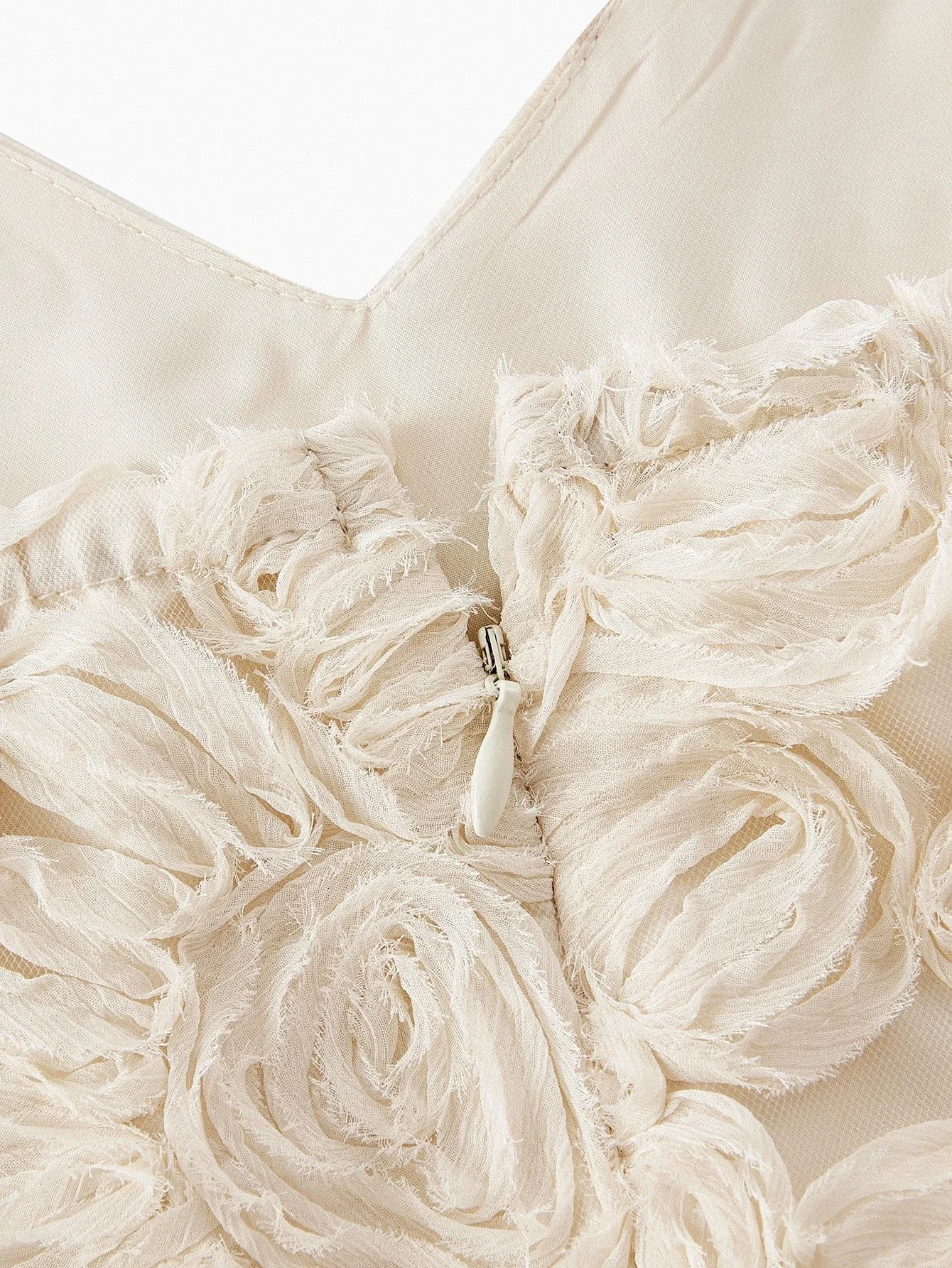 PREMIUM FLORAL TEXTURED MESH OVERLAY FLARE HEM SLIP DRESS