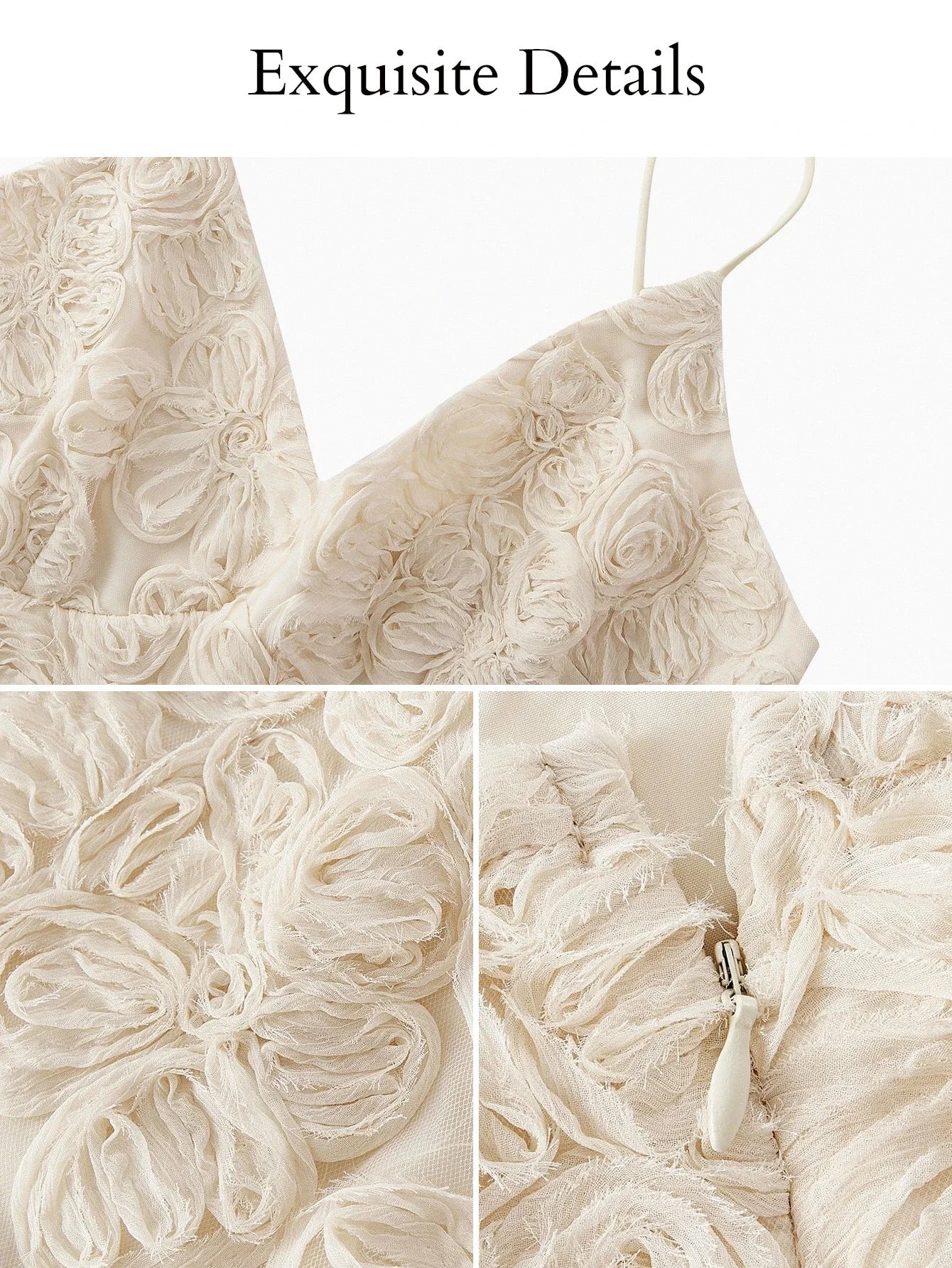 PREMIUM FLORAL TEXTURED MESH OVERLAY FLARE HEM SLIP DRESS