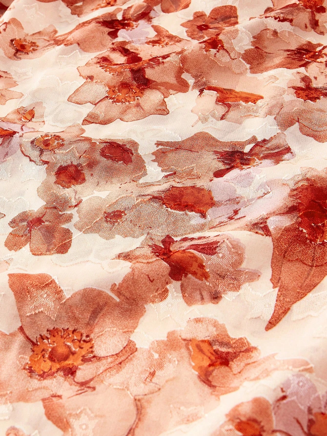 PREMIUM FLOWY FLORAL PRINTED RUFFLE TRIM DRESS