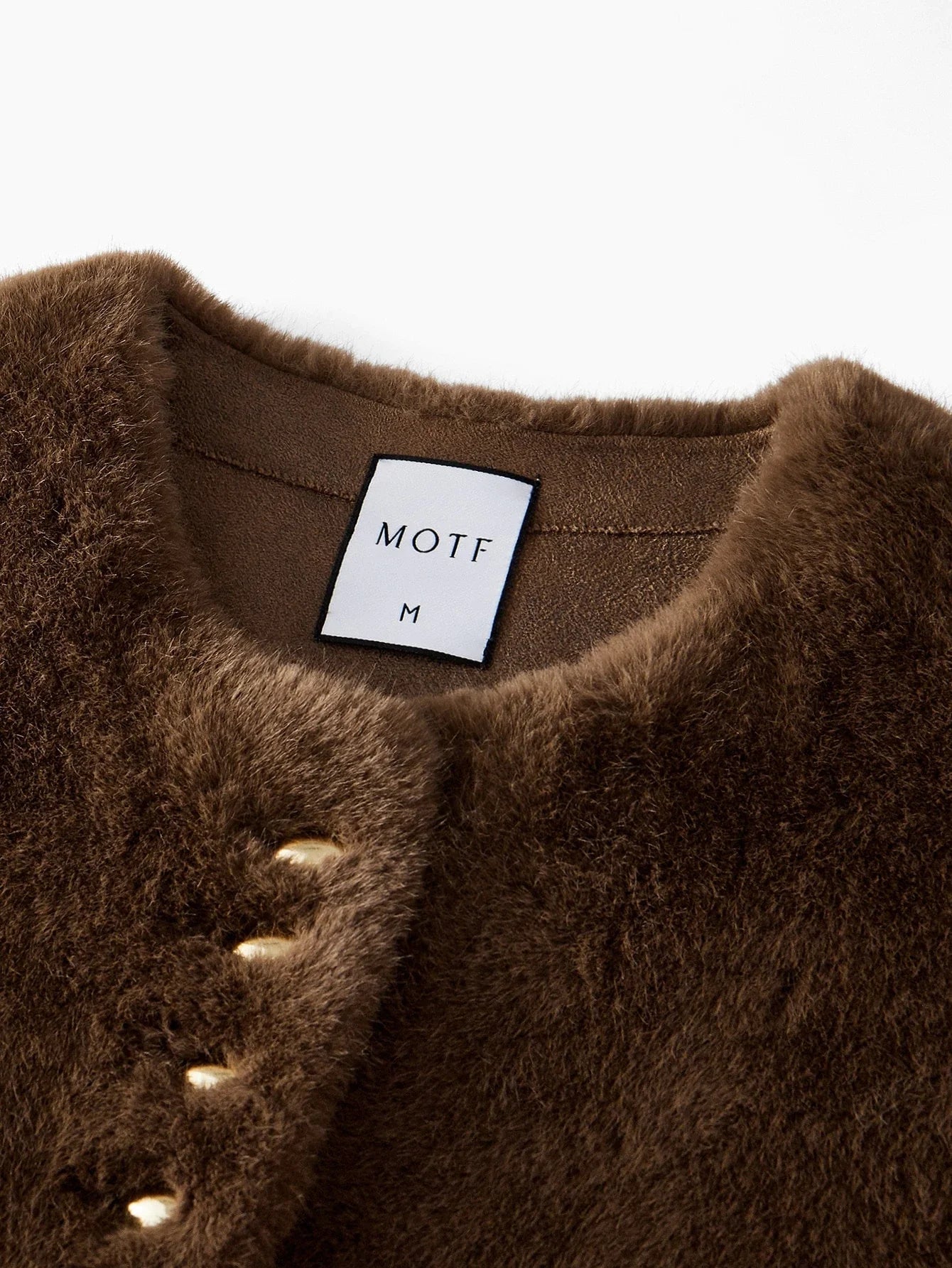 PREMIUM FLUFFY SOLID SINGLE BREASTED PLACKET COAT