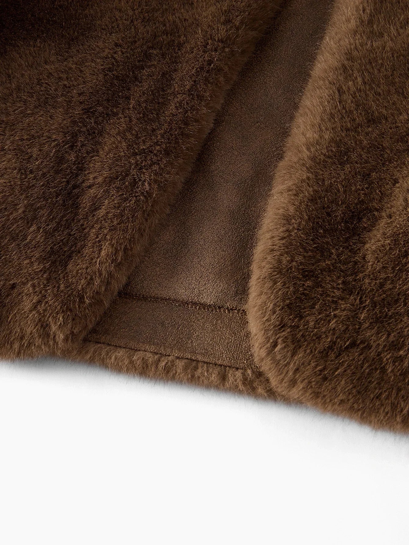 PREMIUM FLUFFY SOLID SINGLE BREASTED PLACKET COAT