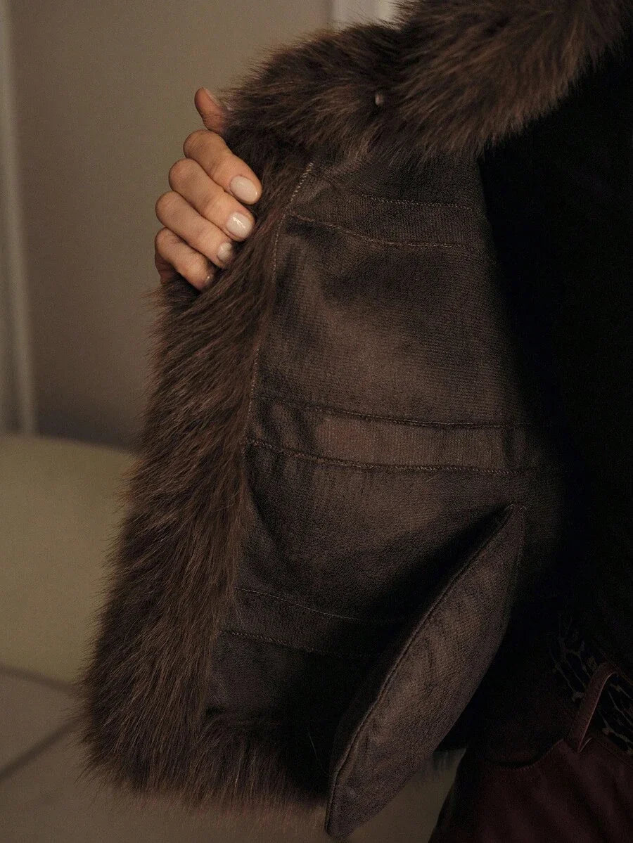 PREMIUM Fluffy Textured Short Elegant Coat AutumnWinter