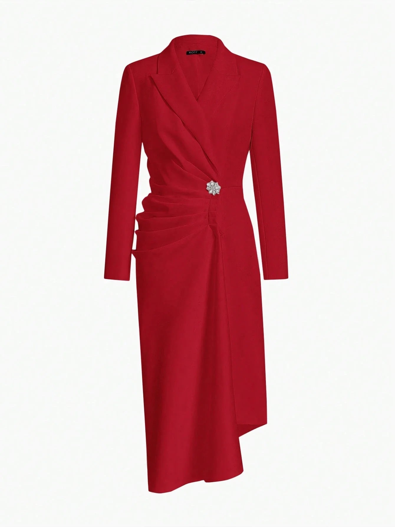 PREMIUM FOLD PLEATED BUTTON DECOR DRESS