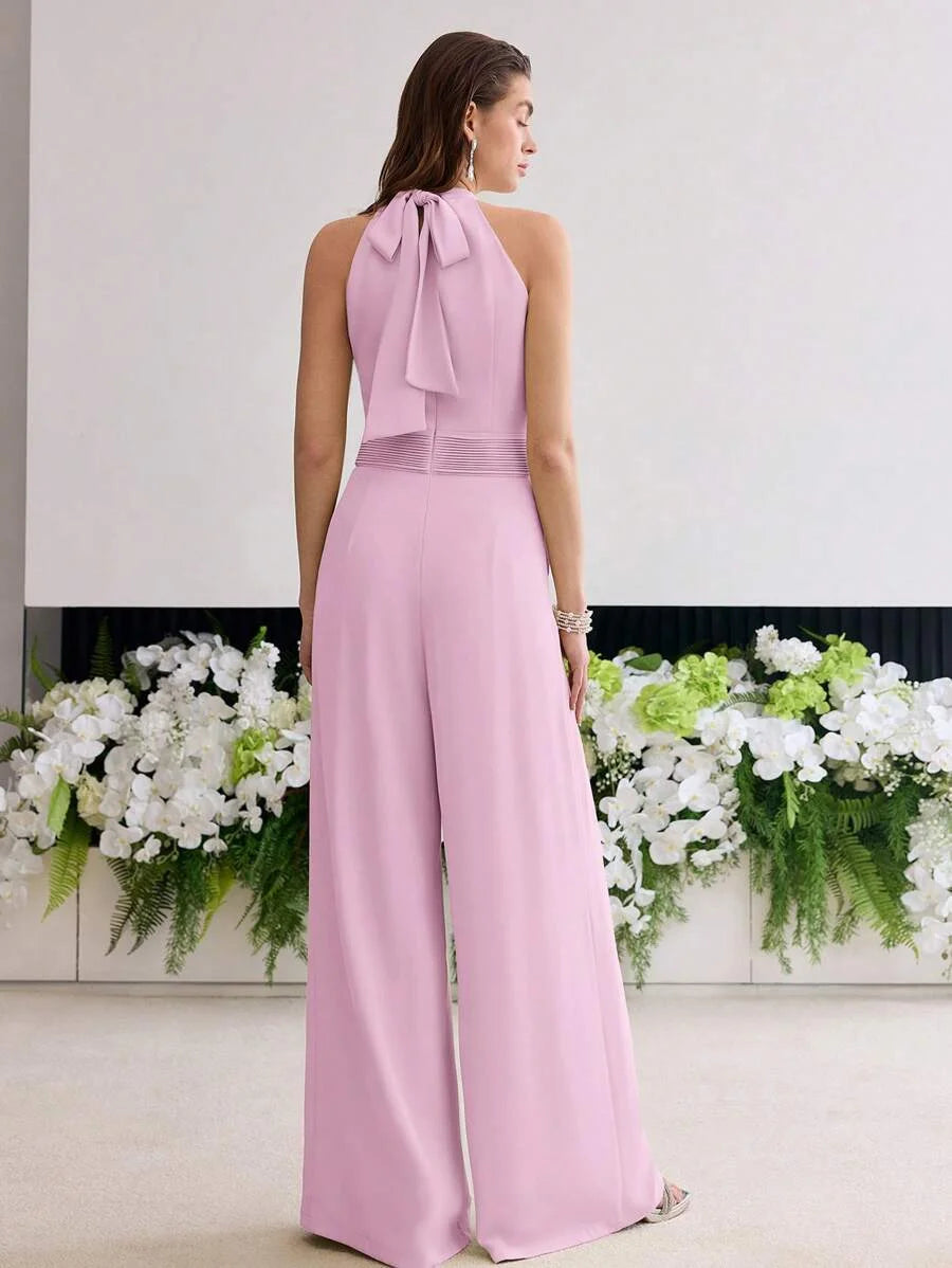 PREMIUM FOLD PLEATED HALTER JUMPSUIT