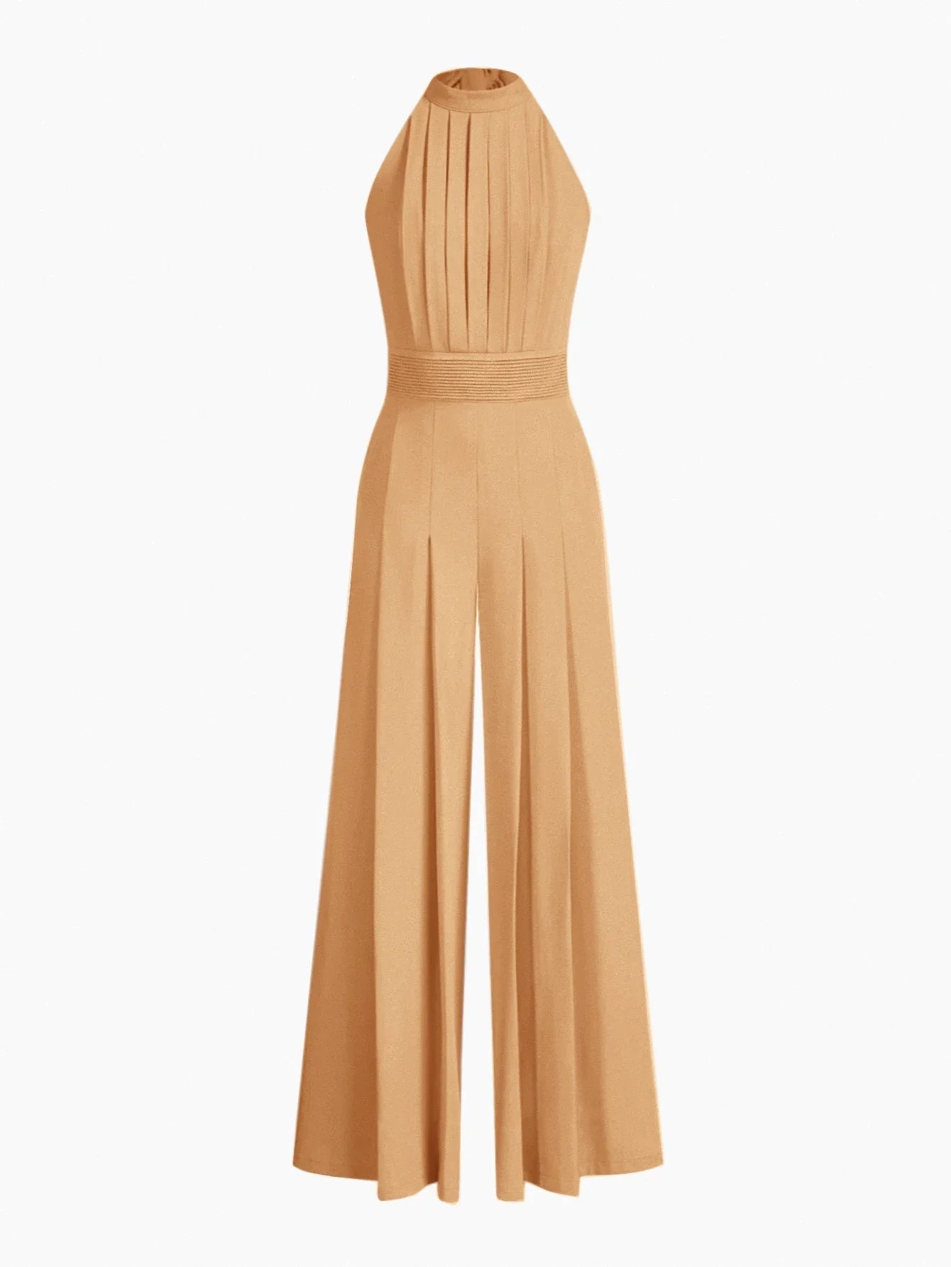 PREMIUM FOLD PLEATED SLANT POCKET JUMPSUIT