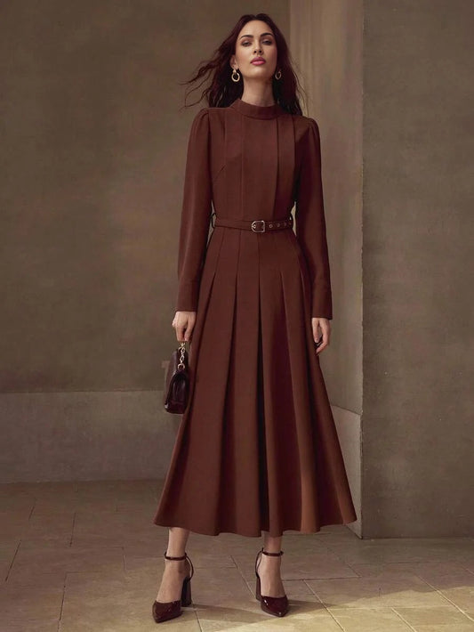 PREMIUM FOLD PLEATED STRUCTURED DRESS