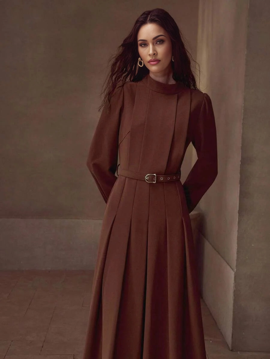 PREMIUM FOLD PLEATED STRUCTURED DRESS