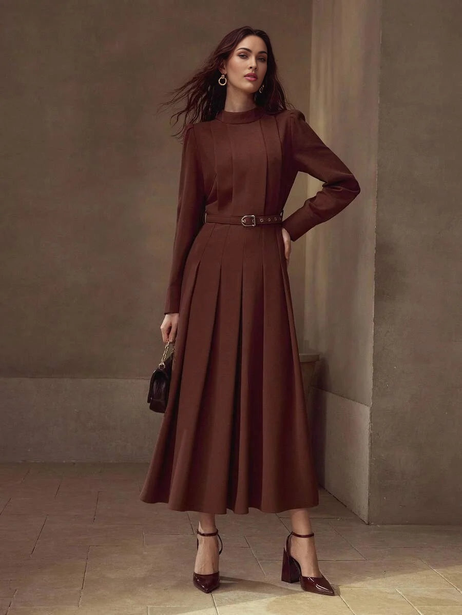 PREMIUM FOLD PLEATED STRUCTURED DRESS