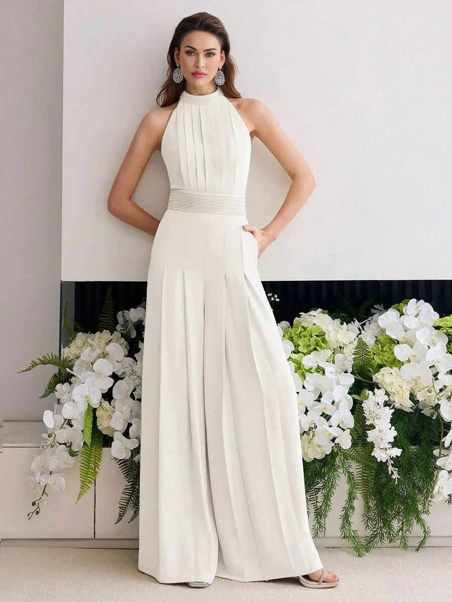 PREMIUM FOLD PLEATED WIDE LEG JUMPSUIT