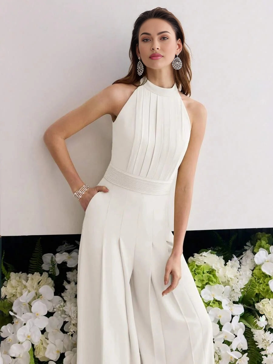 PREMIUM FOLD PLEATED WIDE LEG JUMPSUIT