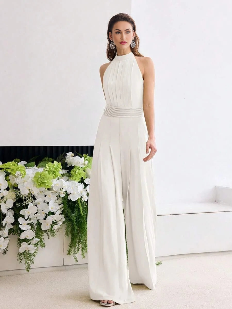 PREMIUM FOLD PLEATED WIDE LEG JUMPSUIT
