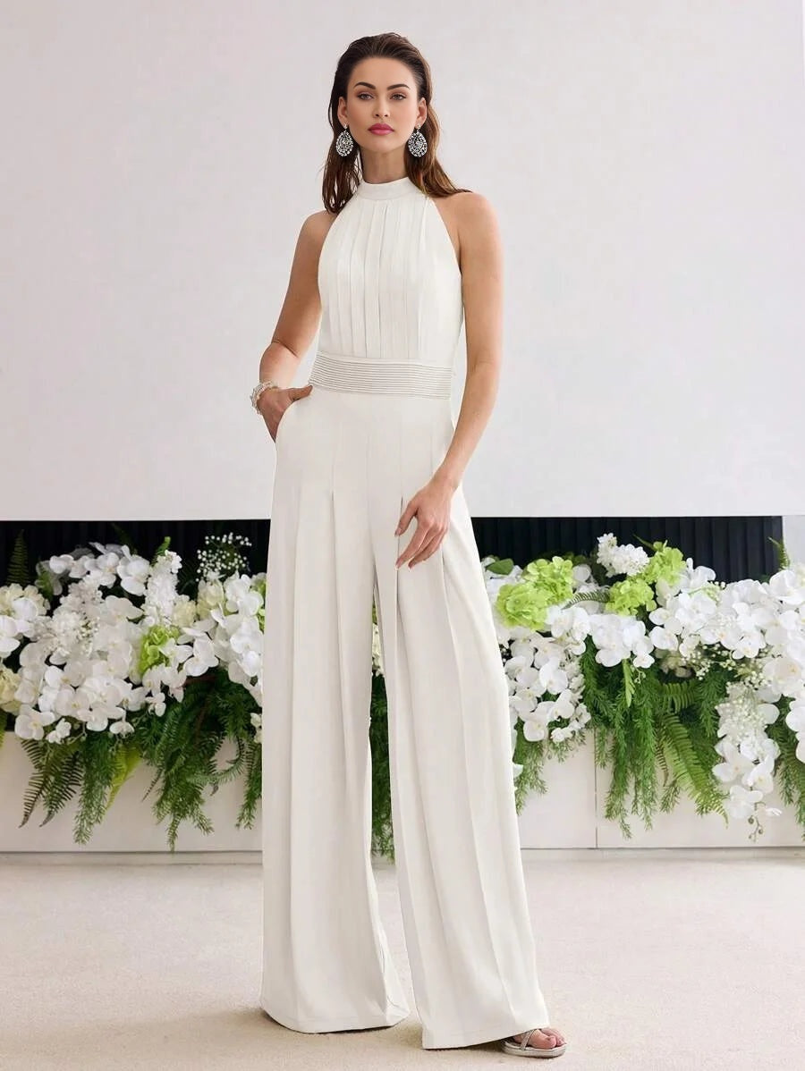 PREMIUM FOLD PLEATED WIDE LEG JUMPSUIT