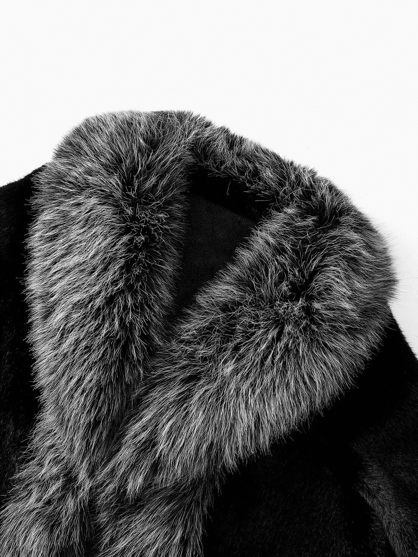 PREMIUM FURRY TRIM OPEN FRONT COAT