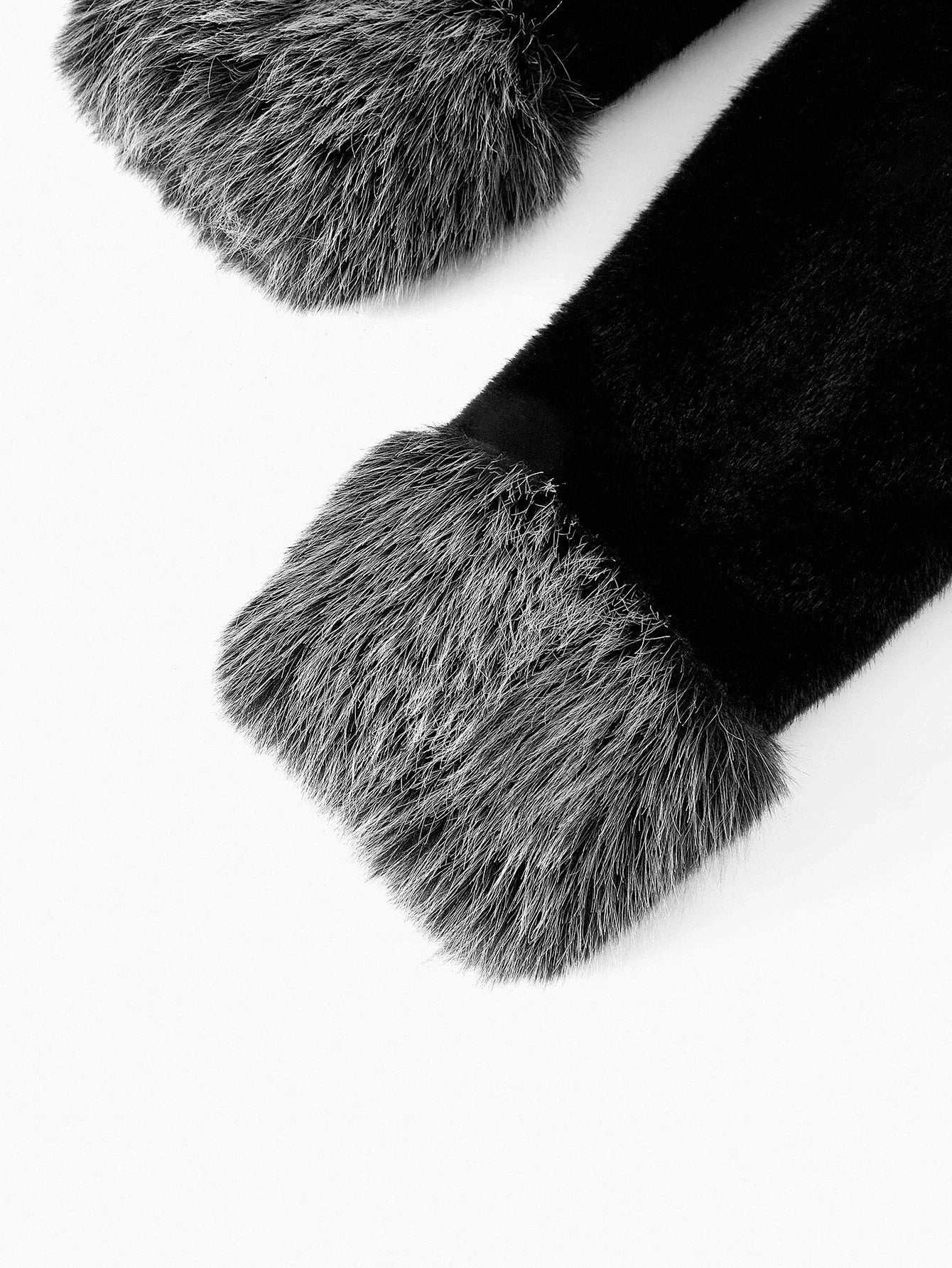 PREMIUM FURRY TRIM OPEN FRONT COAT