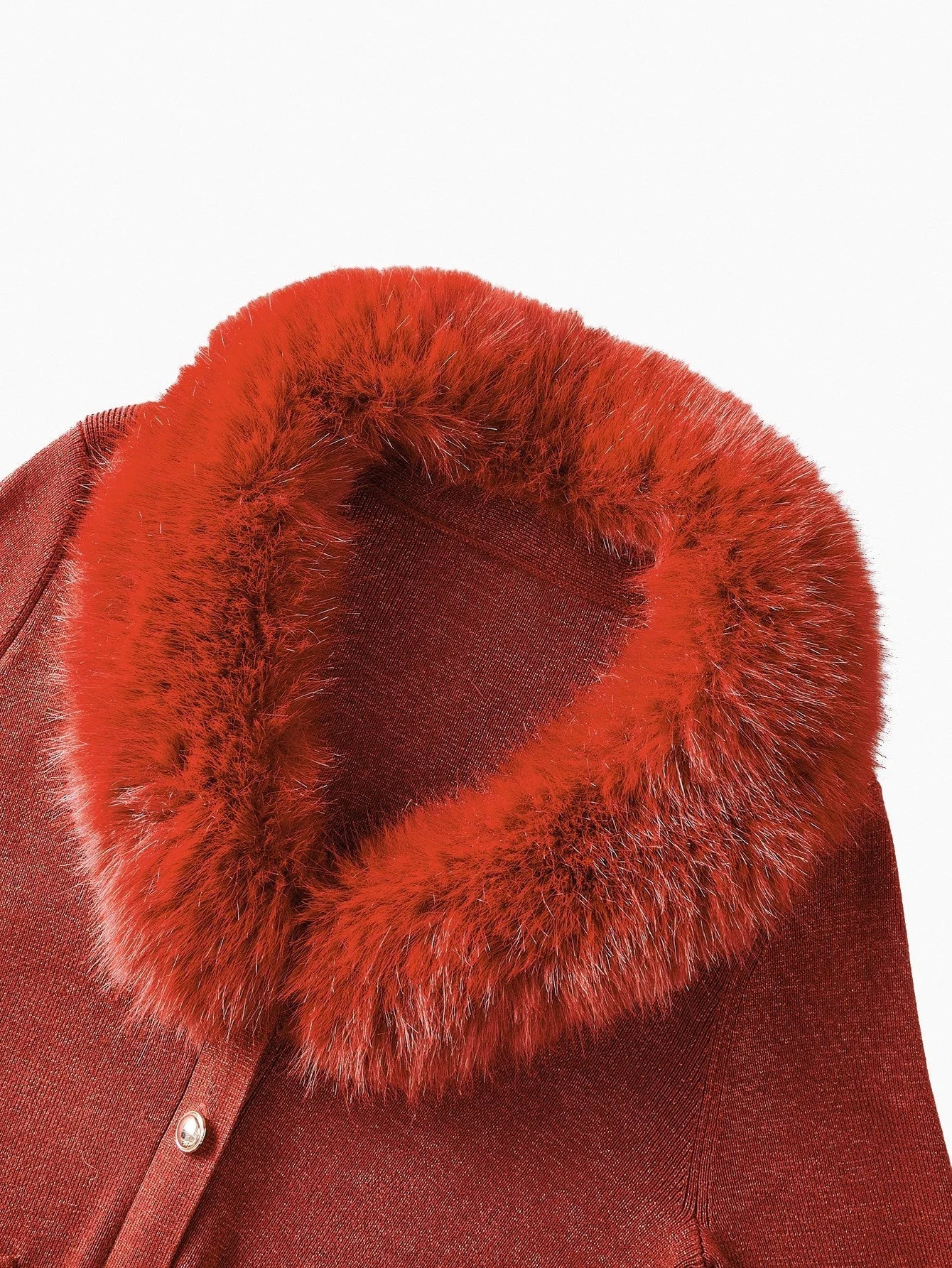 PREMIUM FUZZY COLLAR BUTTON UP CARDIGAN