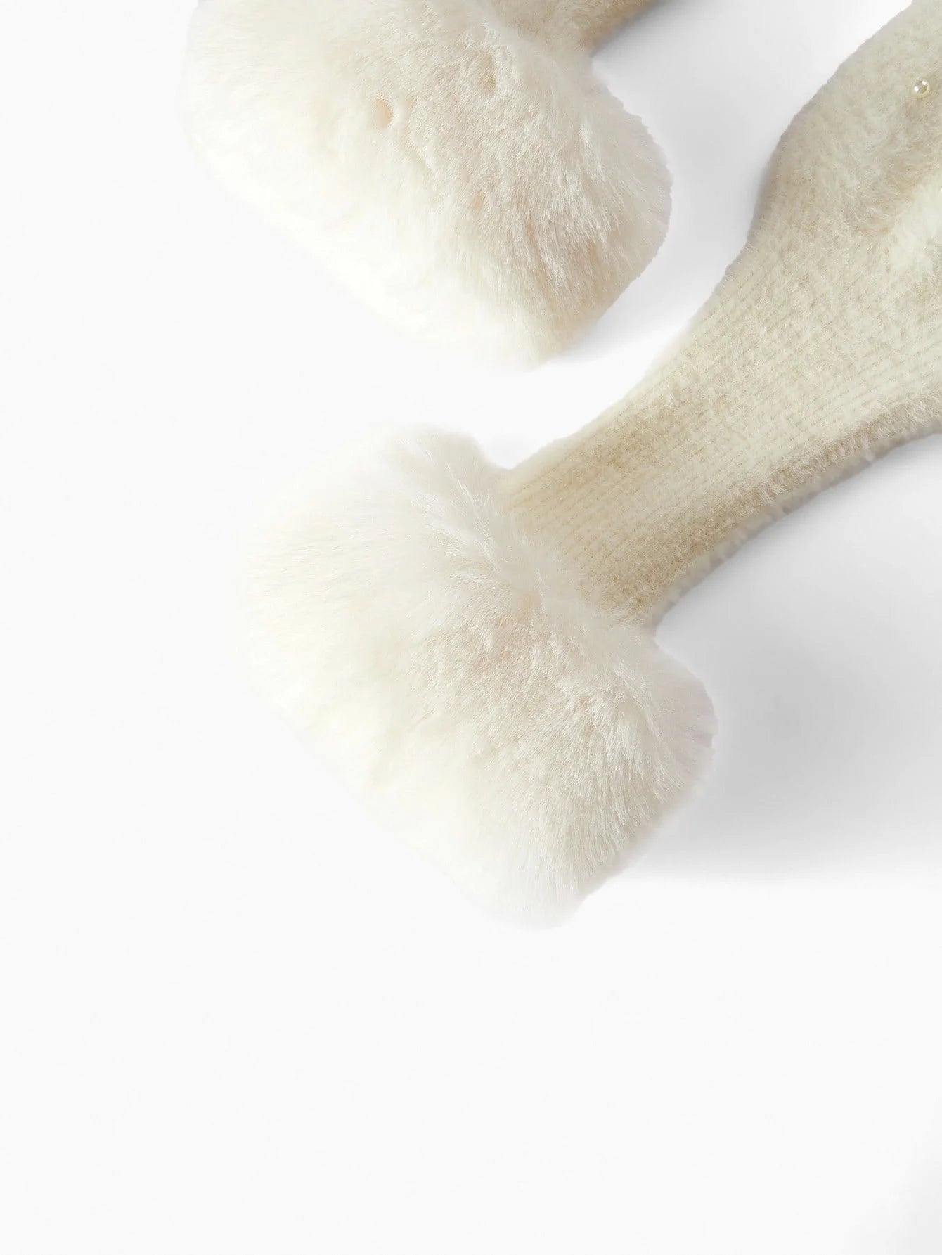 PREMIUM FUZZY PANEL GIGOT SLEEVE FAUX PEARLS CARDIGAN