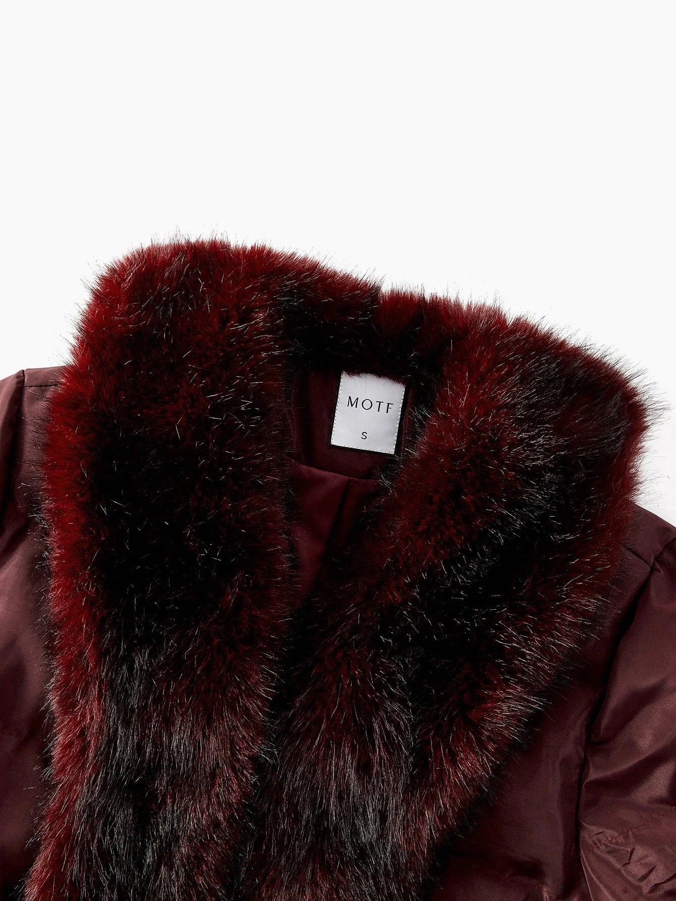 PREMIUM FUZZY PANEL SLANT POCKET BELTED WINTER COAT