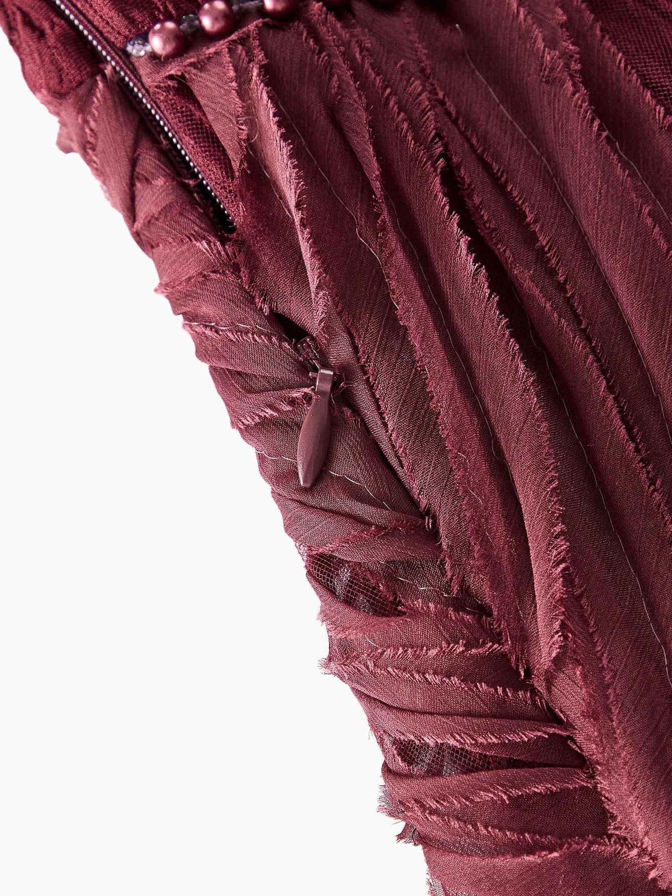 PREMIUM GATHERED CONTRAST MESH CAMI DRESS