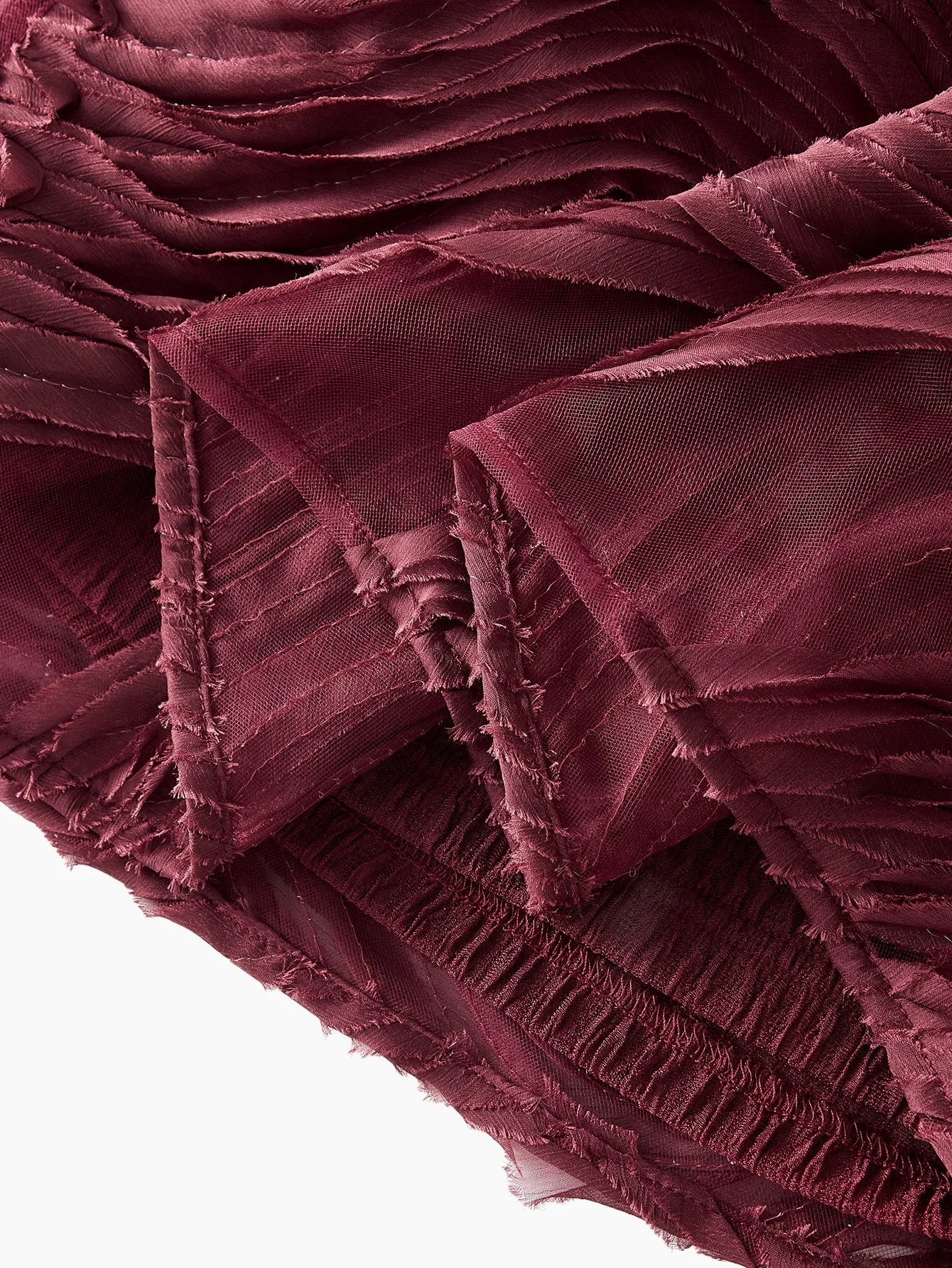 PREMIUM GATHERED CONTRAST MESH CAMI DRESS