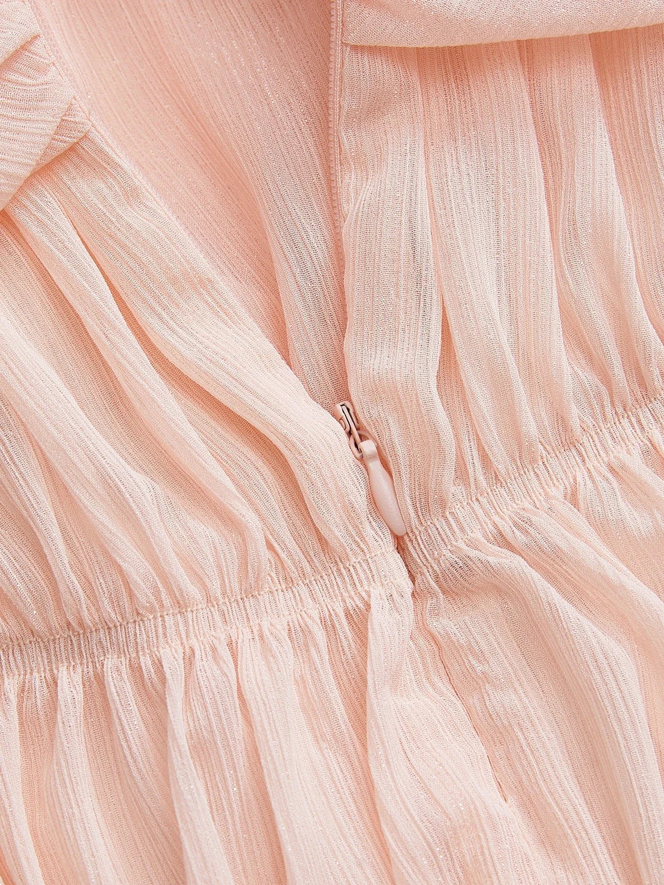 PREMIUM GATHERED ZIPPER SLEEVELESS DRESS