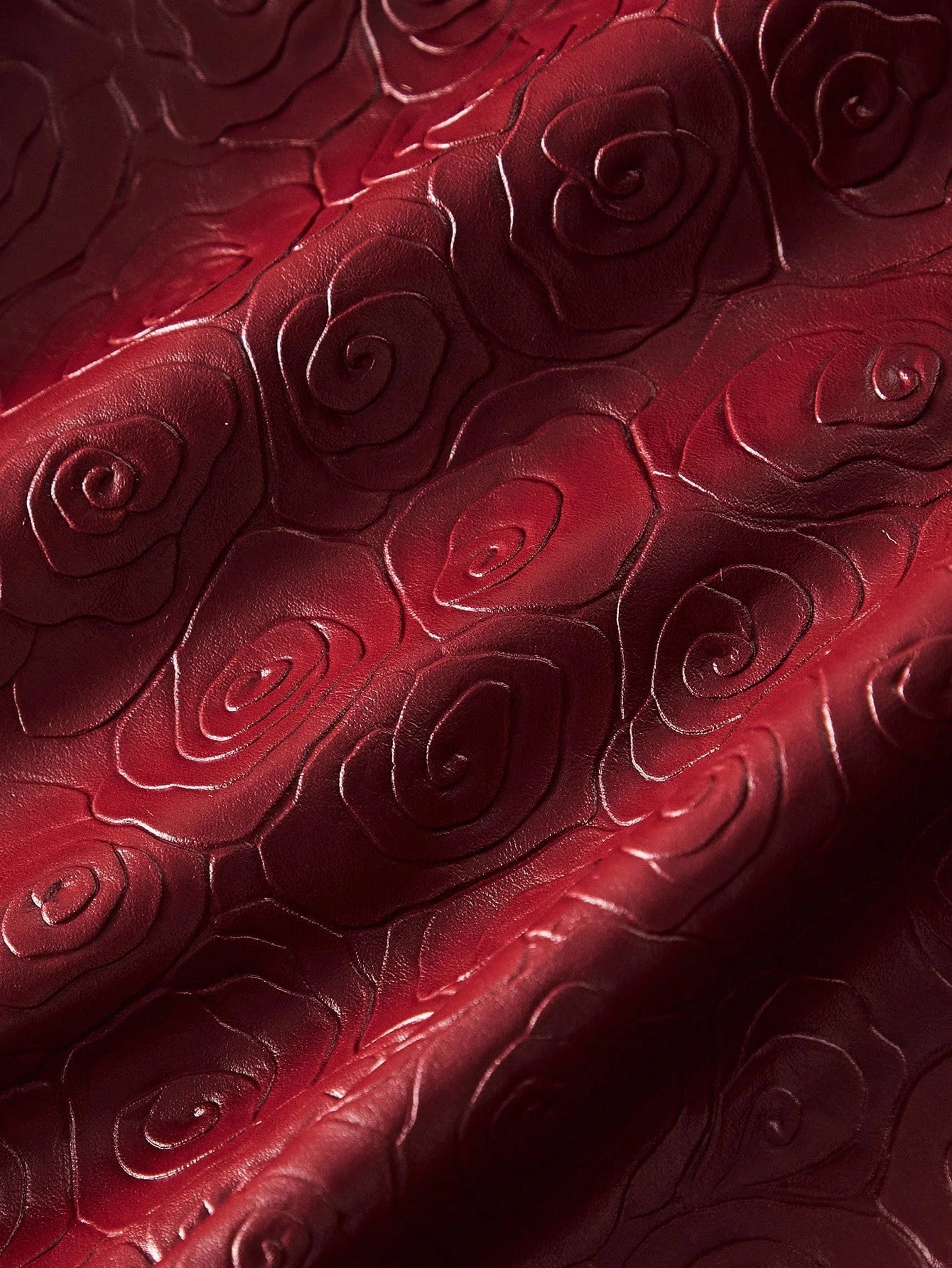 PREMIUM GOLD ROSE BROOCH PU LEATHER BLAZER