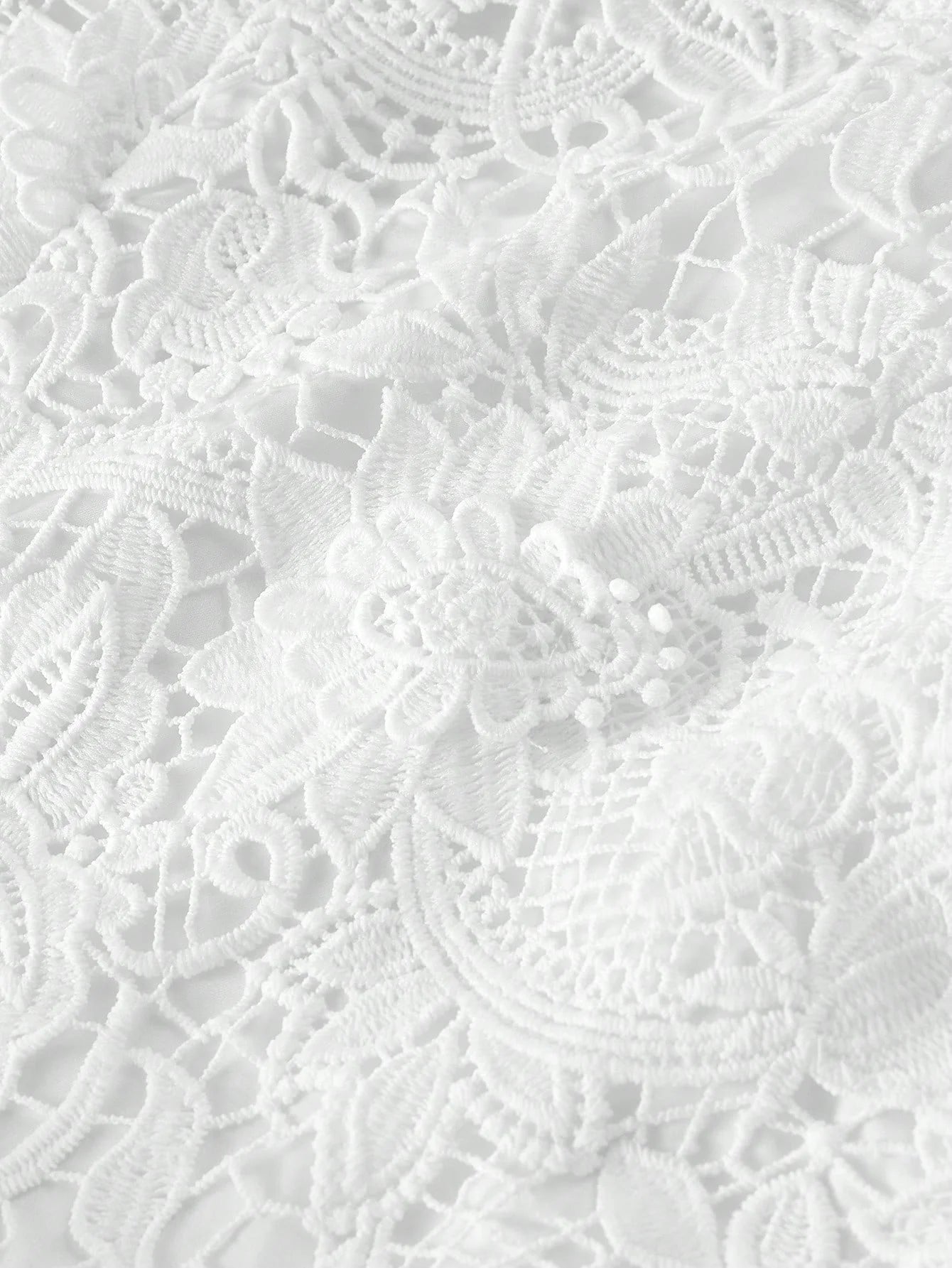 PREMIUM GUIOURE LACE OFF SHOULDER RUFFLE ROMPER