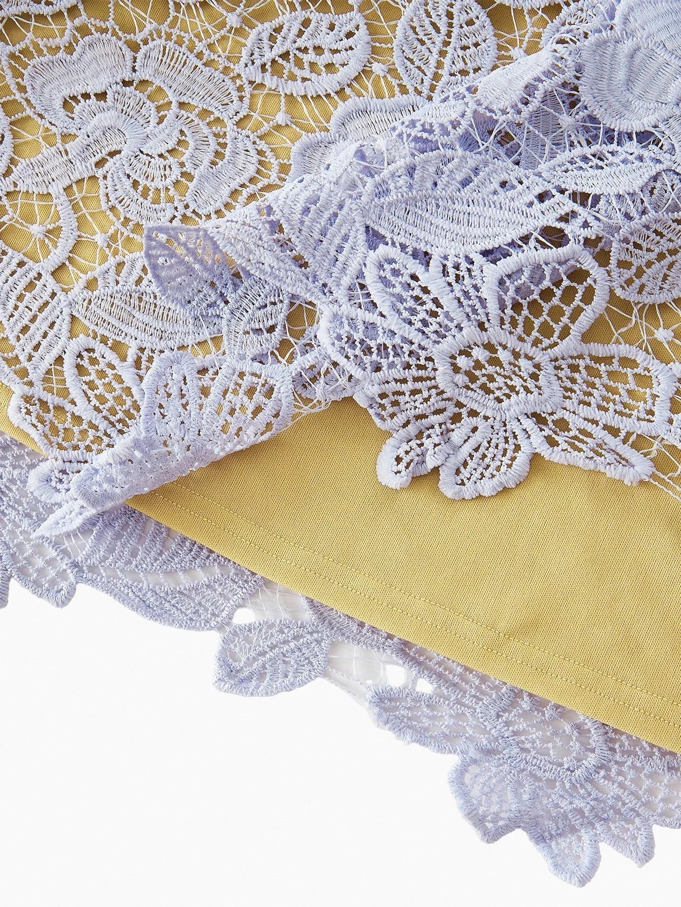 PREMIUM GUIPURE LACE ASYMMETRICAL HEM DRESS