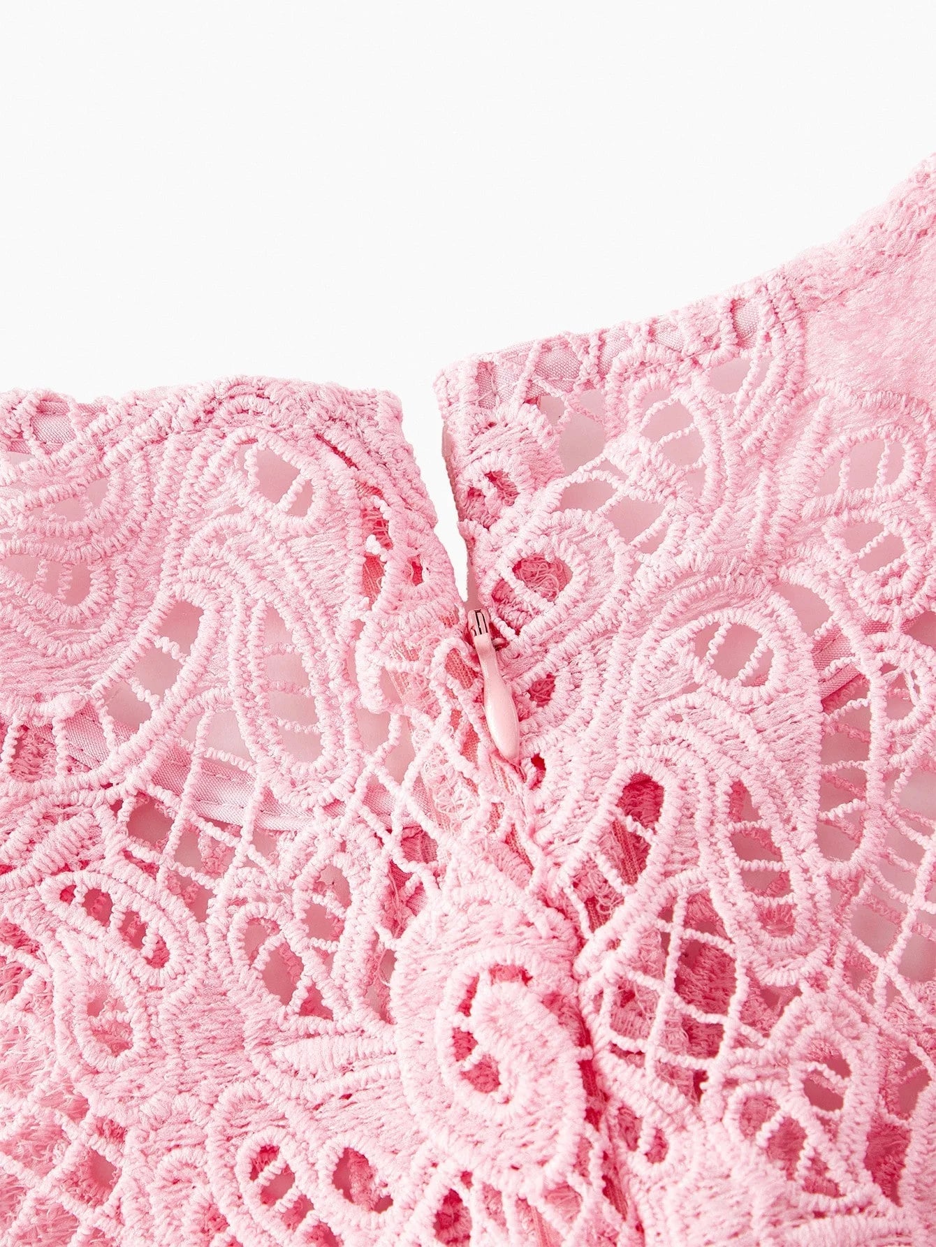 PREMIUM GUIPURE LACE BELTED DRESS