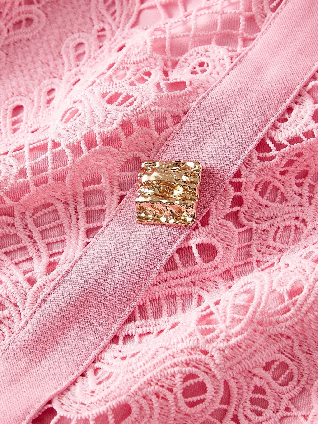 PREMIUM GUIPURE LACE BELTED DRESS