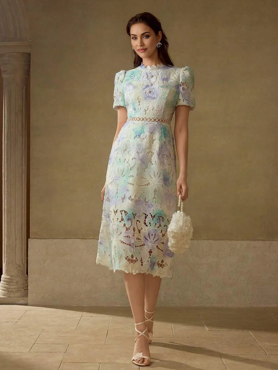 PREMIUM GUIPURE LACE CUT OUT DRESS