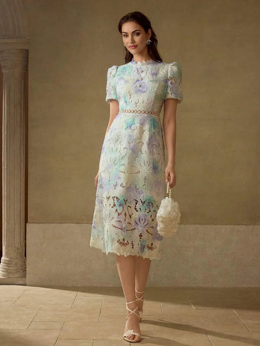 PREMIUM GUIPURE LACE CUT OUT DRESS