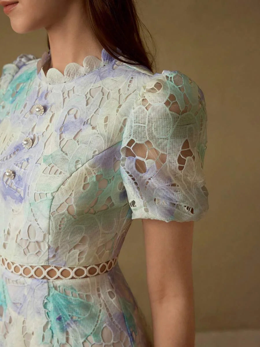 PREMIUM GUIPURE LACE CUT OUT DRESS