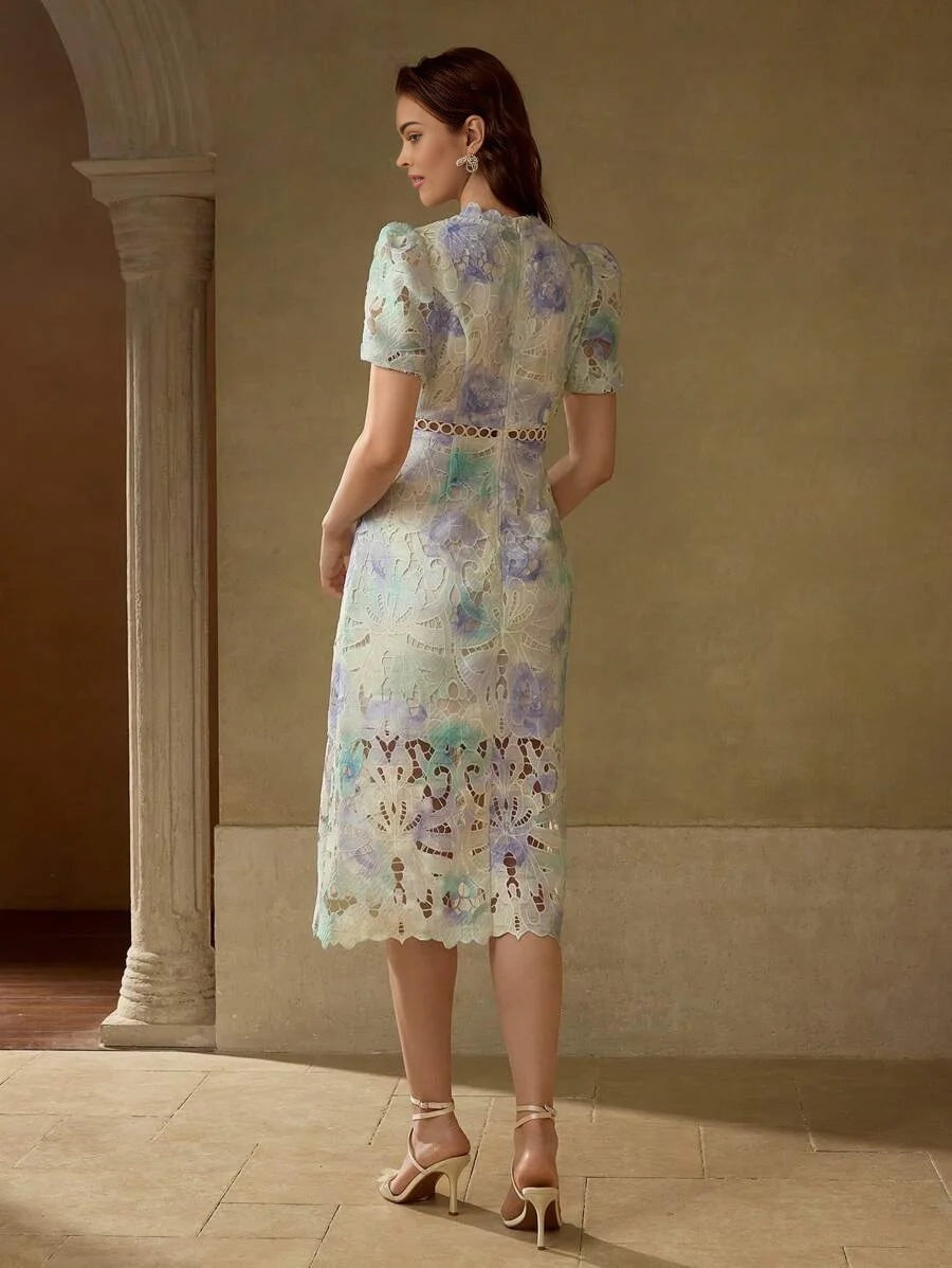 PREMIUM GUIPURE LACE CUT OUT DRESS