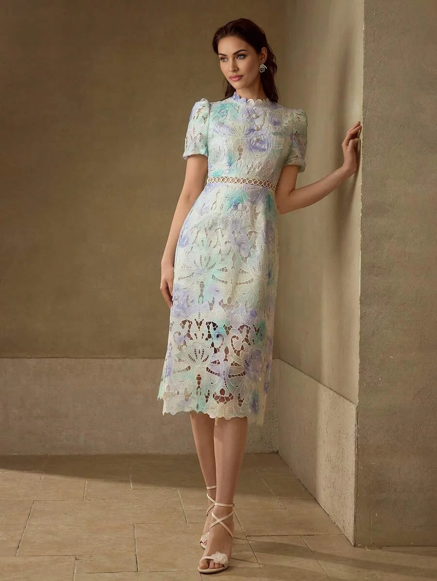 PREMIUM GUIPURE LACE CUT OUT DRESS