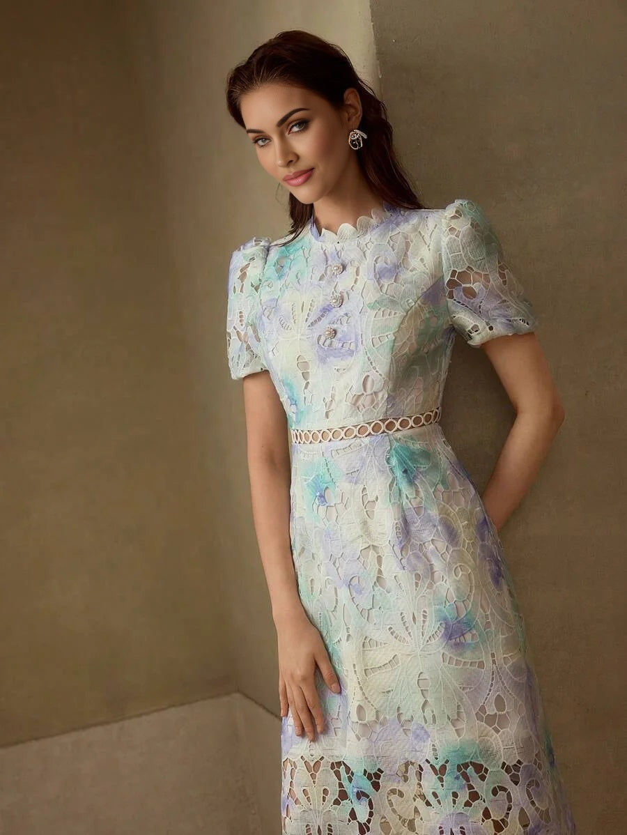 PREMIUM GUIPURE LACE CUT OUT DRESS