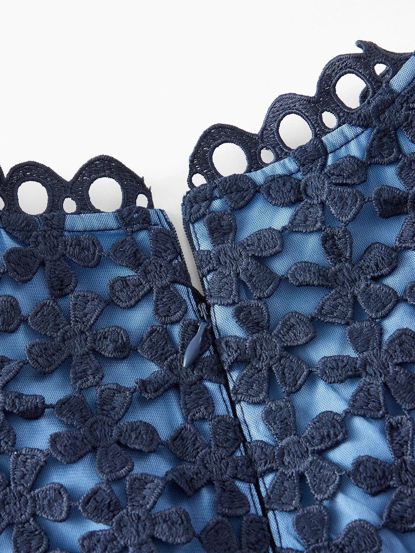 PREMIUM GUIPURE LACE RUFFLE HEM MIDI DRESS