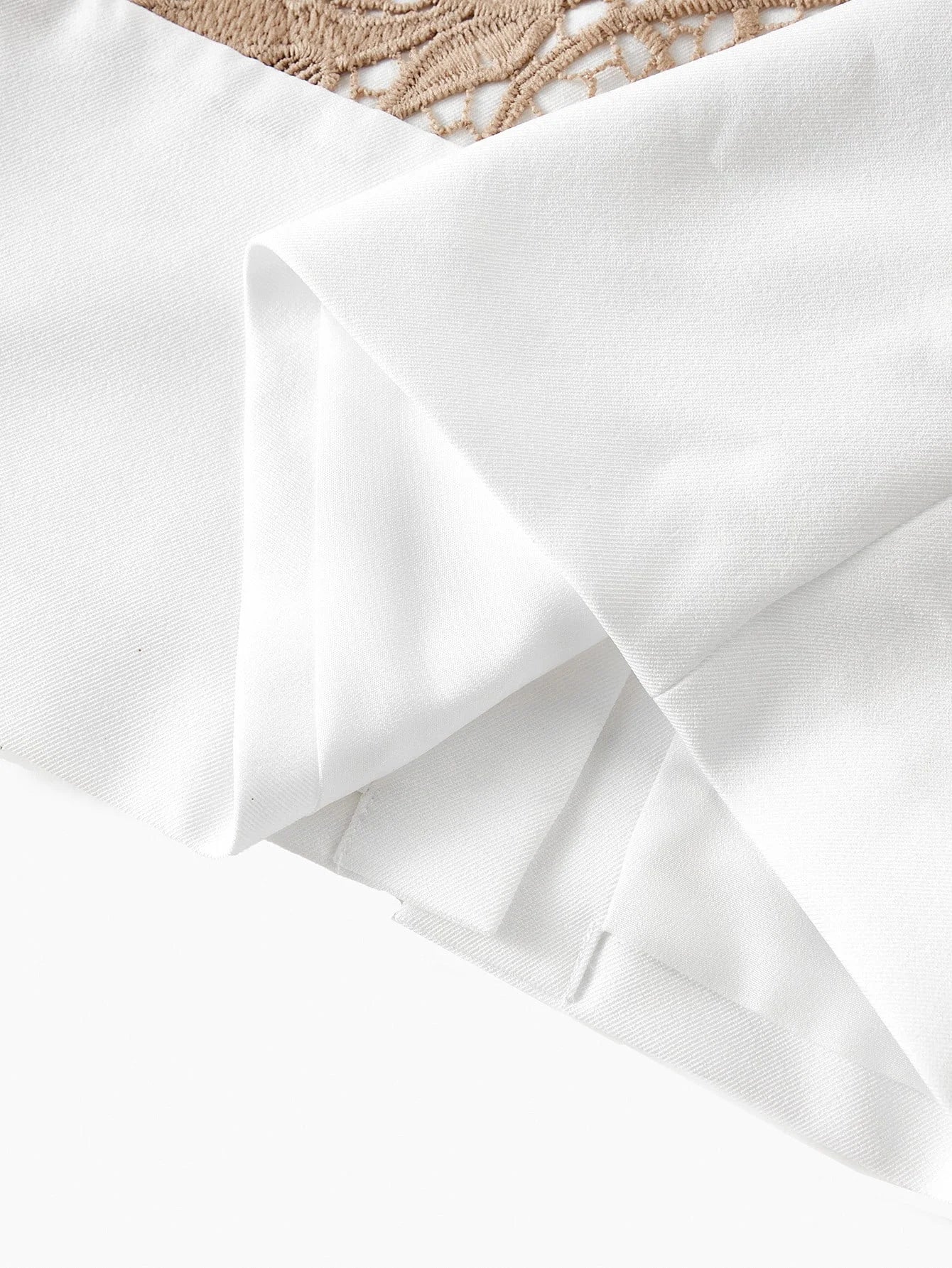 PREMIUM GUIPURE LACE ZIPPER BACK SPLIT HEM SLIM FIT DRESS WITHOUT BELT